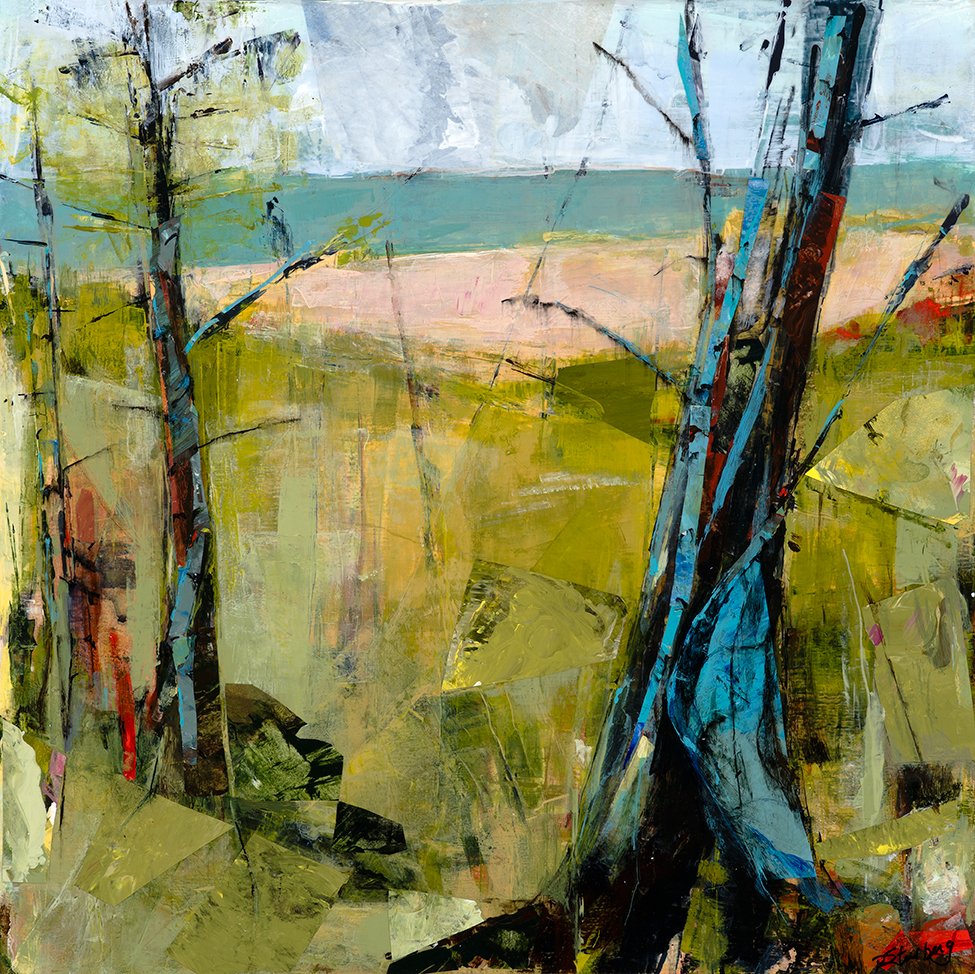 North Channeling | Acrylic/collage on wood | 12"x12" | SOLD