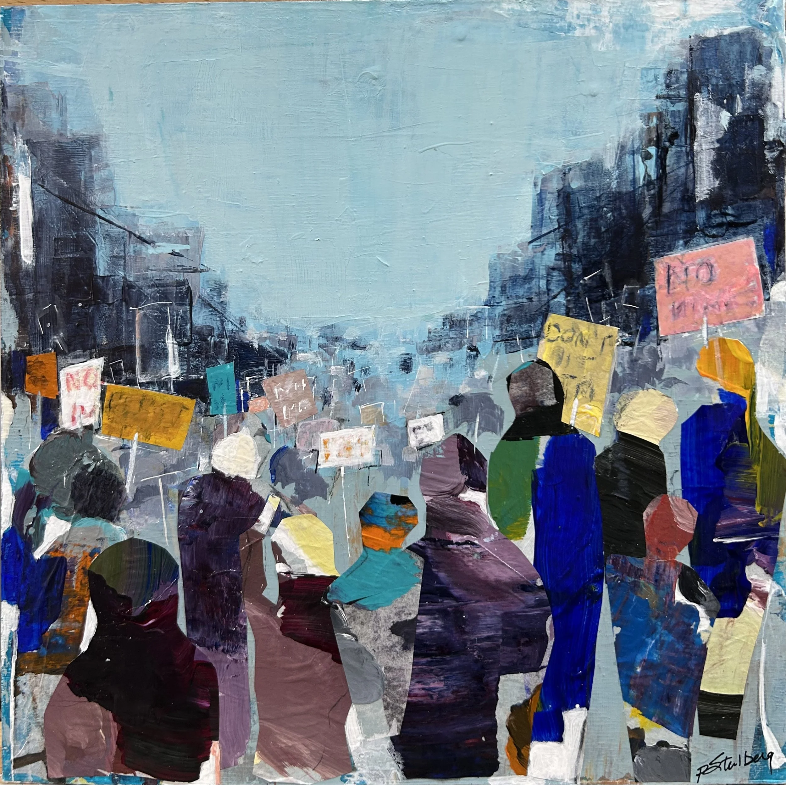 Crowdsource | Acrylic/collage on wood | 12"x12" | SOLD