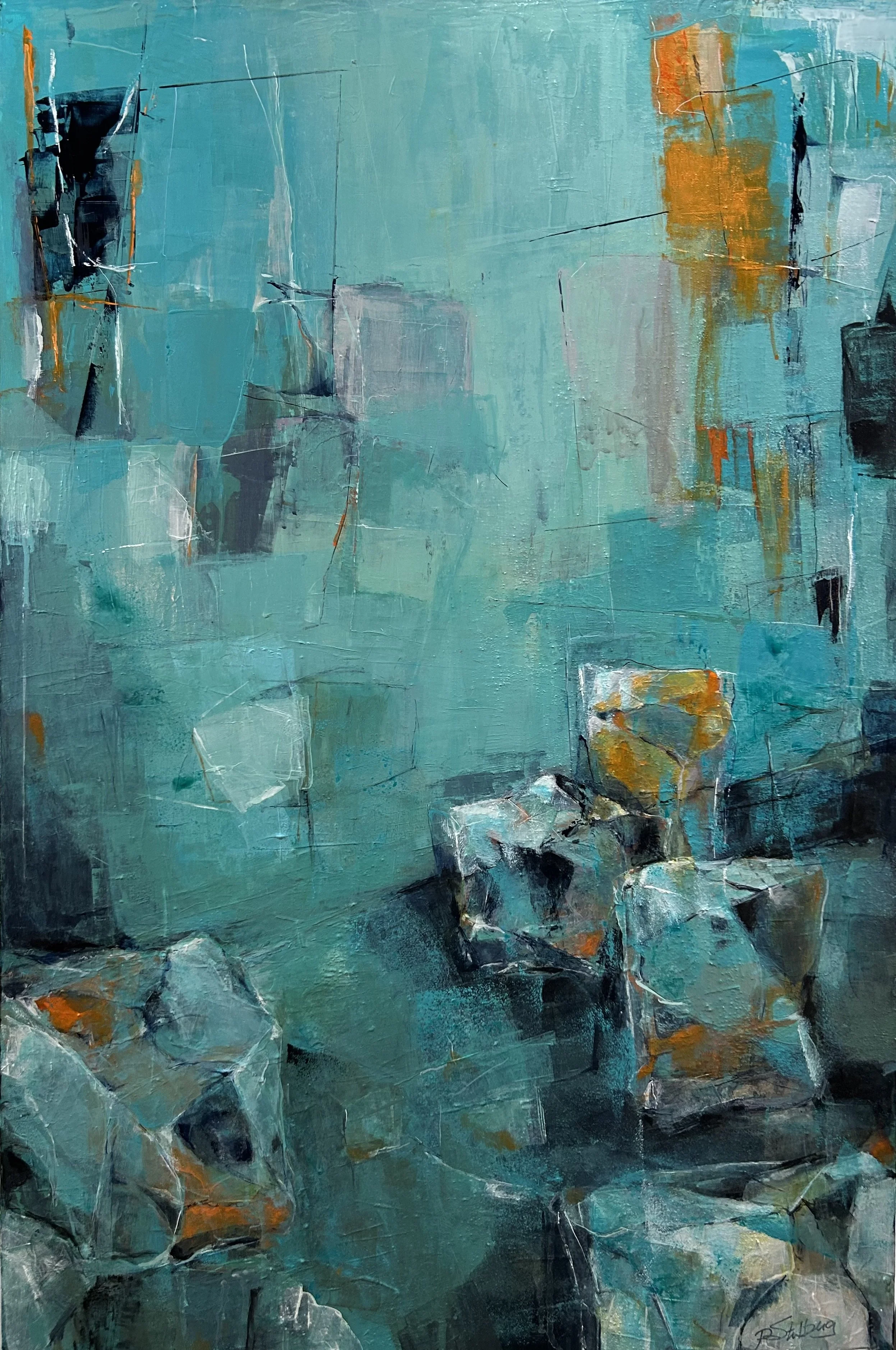 On the Rocks | Acrylic/collage on wood | 24"x36" | SOLD