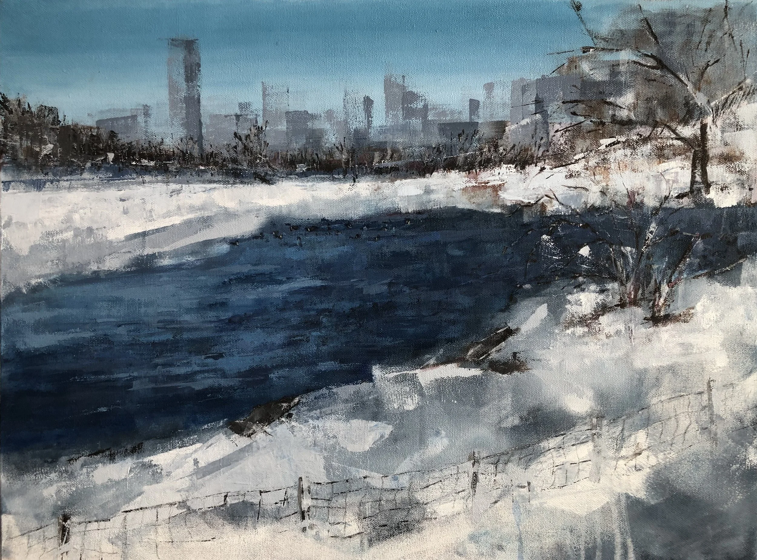 Central Park | Acrylic on canvas | 20"x16" | SOLD