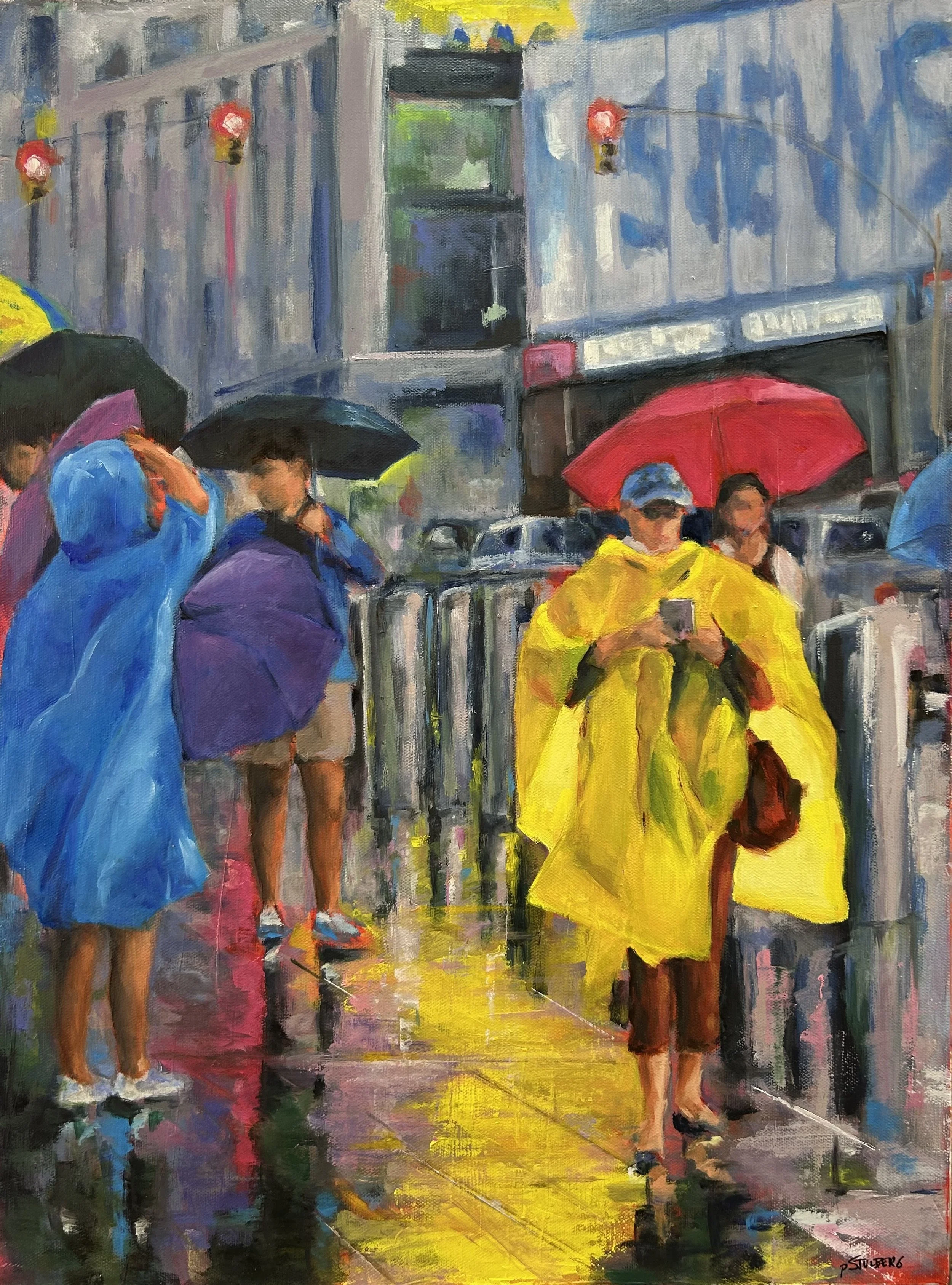 Umbrella Rendezvous | Oil on canvas | 18"x24" | Source photo credit to Ian J. Lawrence | $850