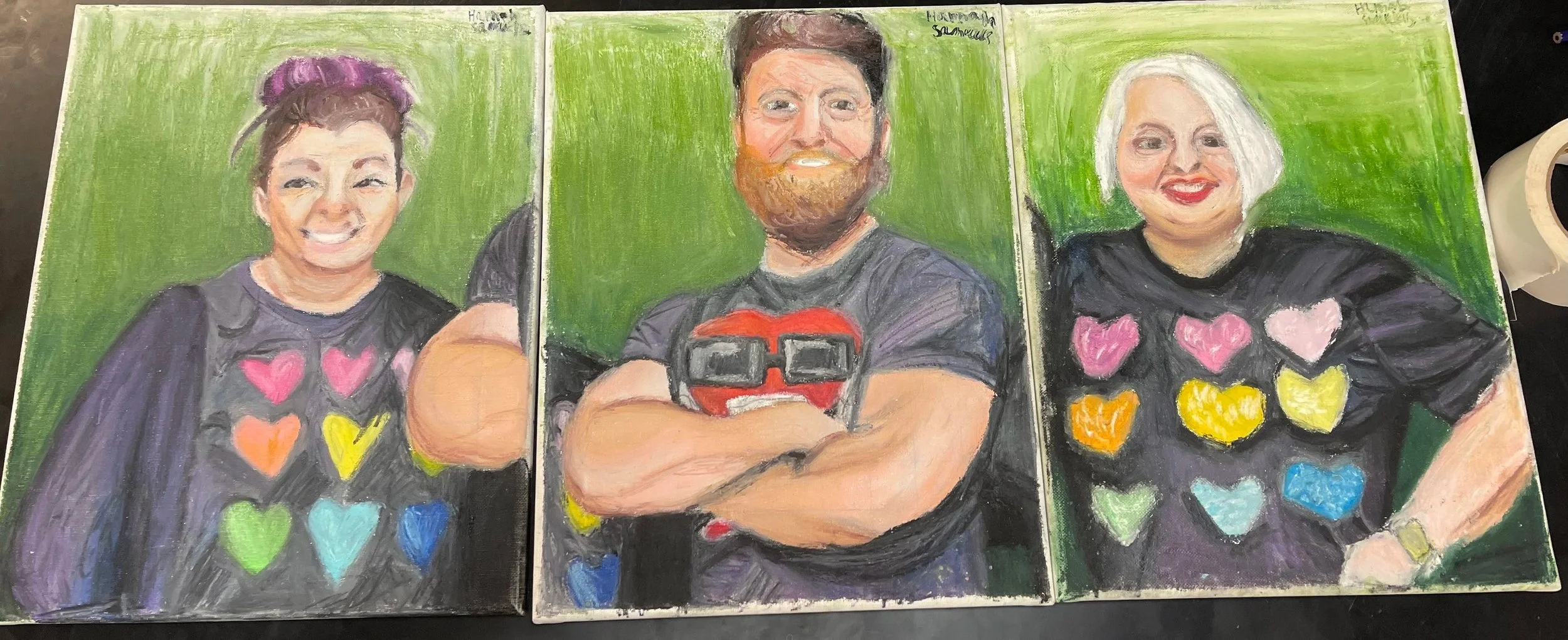 Medium: Oil pastel on canvas