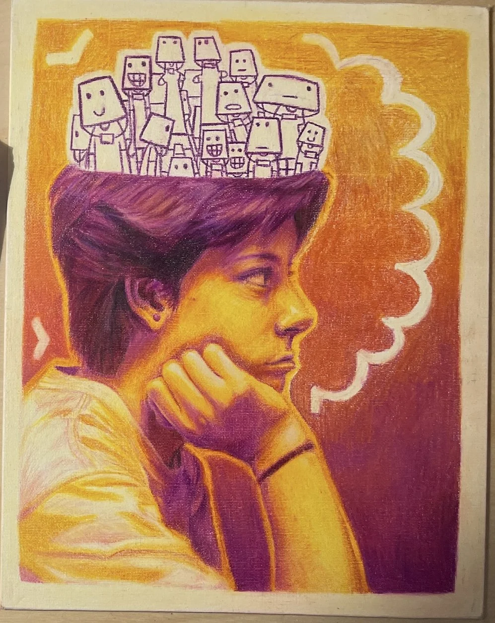 Medium: Color pencil on canvas