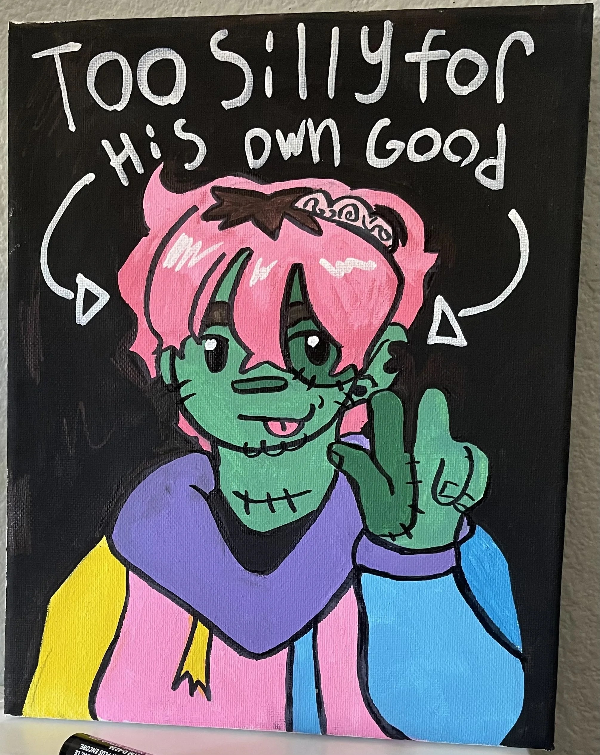 Medium: Acrylic paint and paint pens on canvas