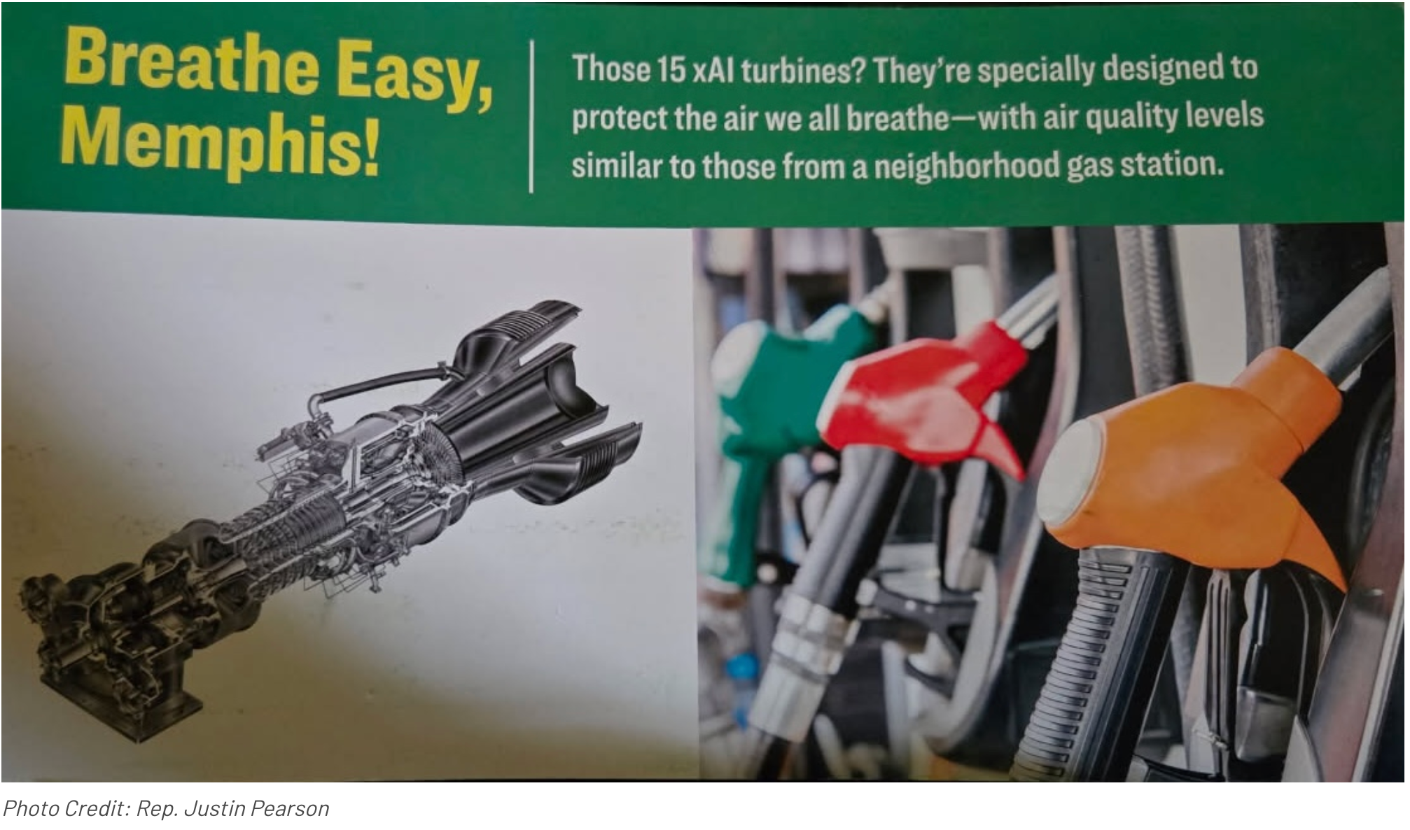 Yellow on green poster reading "Breathe Easy Memphis!"