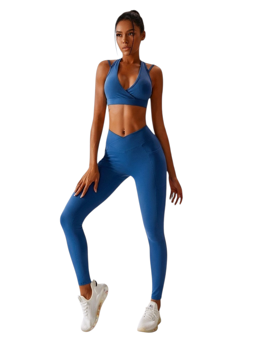 Stylish 2 Piece Yoga Fitness set for workout. crop top