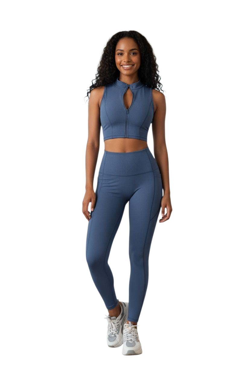 UB:  Women Stretchy Activewear Crop Top and Pants Set.