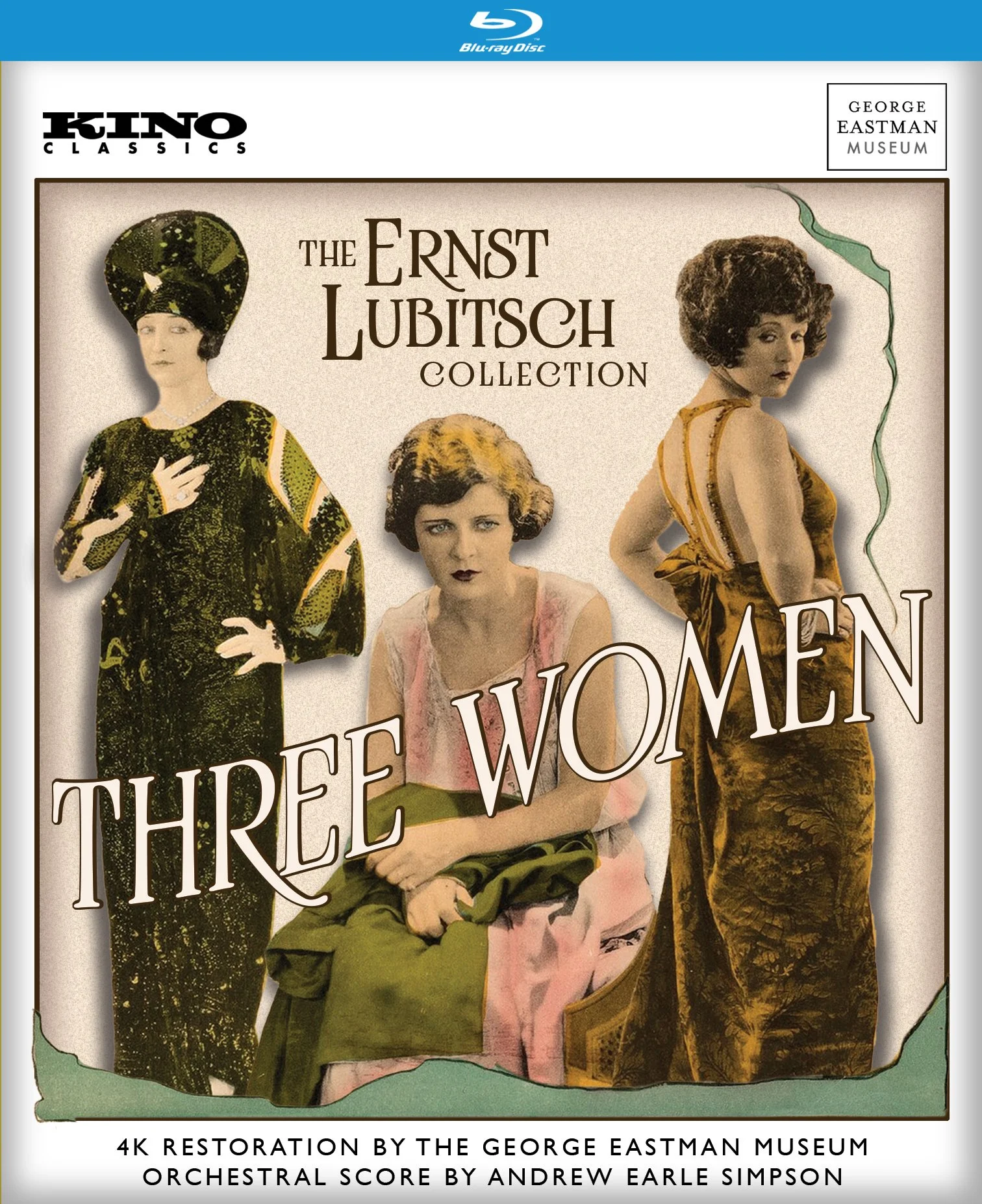 Cover art for the Ernst Lubitsch Collection titled 'Three Women', featuring three vintage photographs of women in elegant attire and hairstyles.