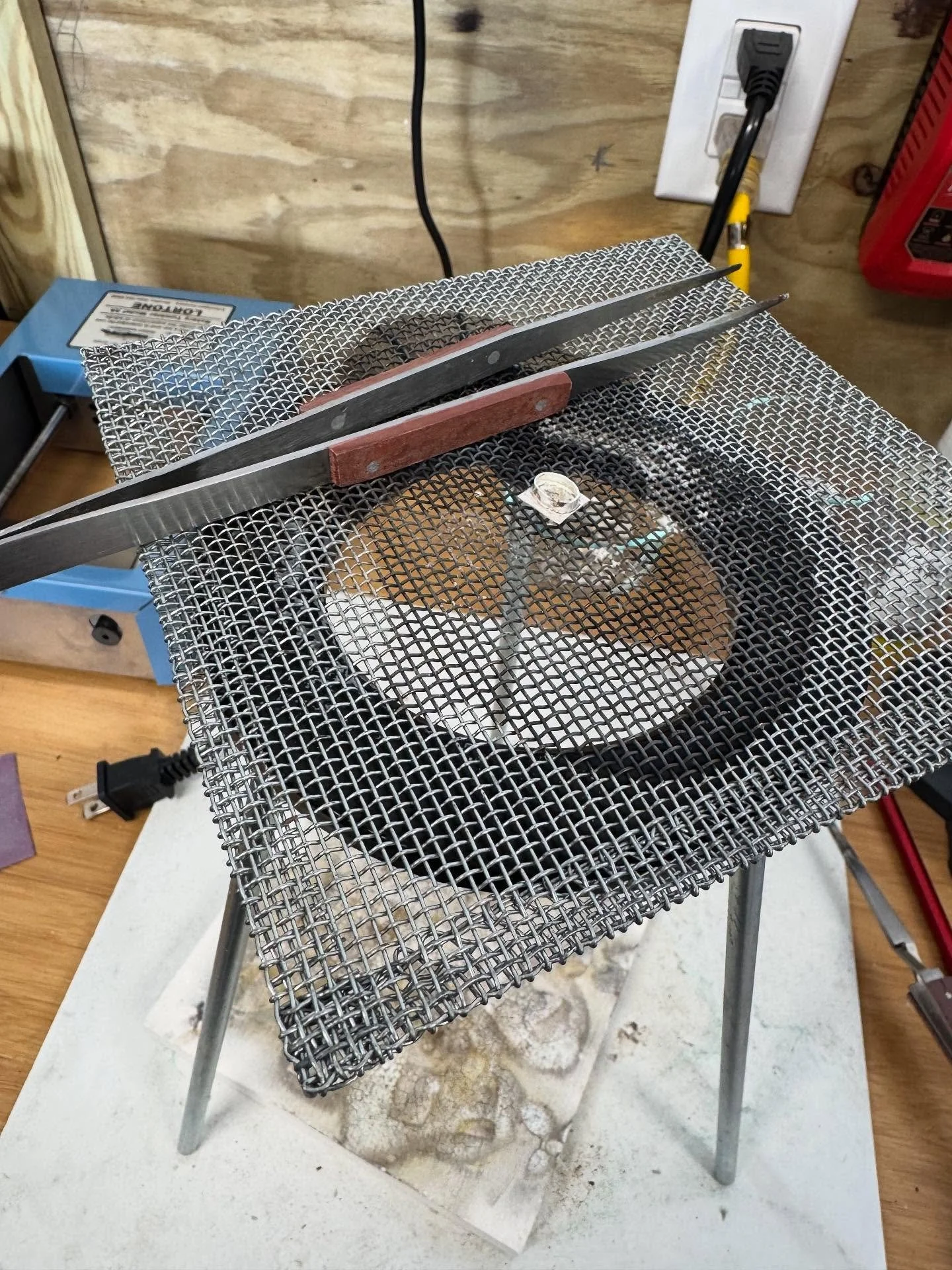 Today I was working on this teeny tiny bezel when my eye doctor texted that I&rsquo;m due for an appointment. Yep. That seems wise. #silversmith #jewelrydesigner #artist #creative