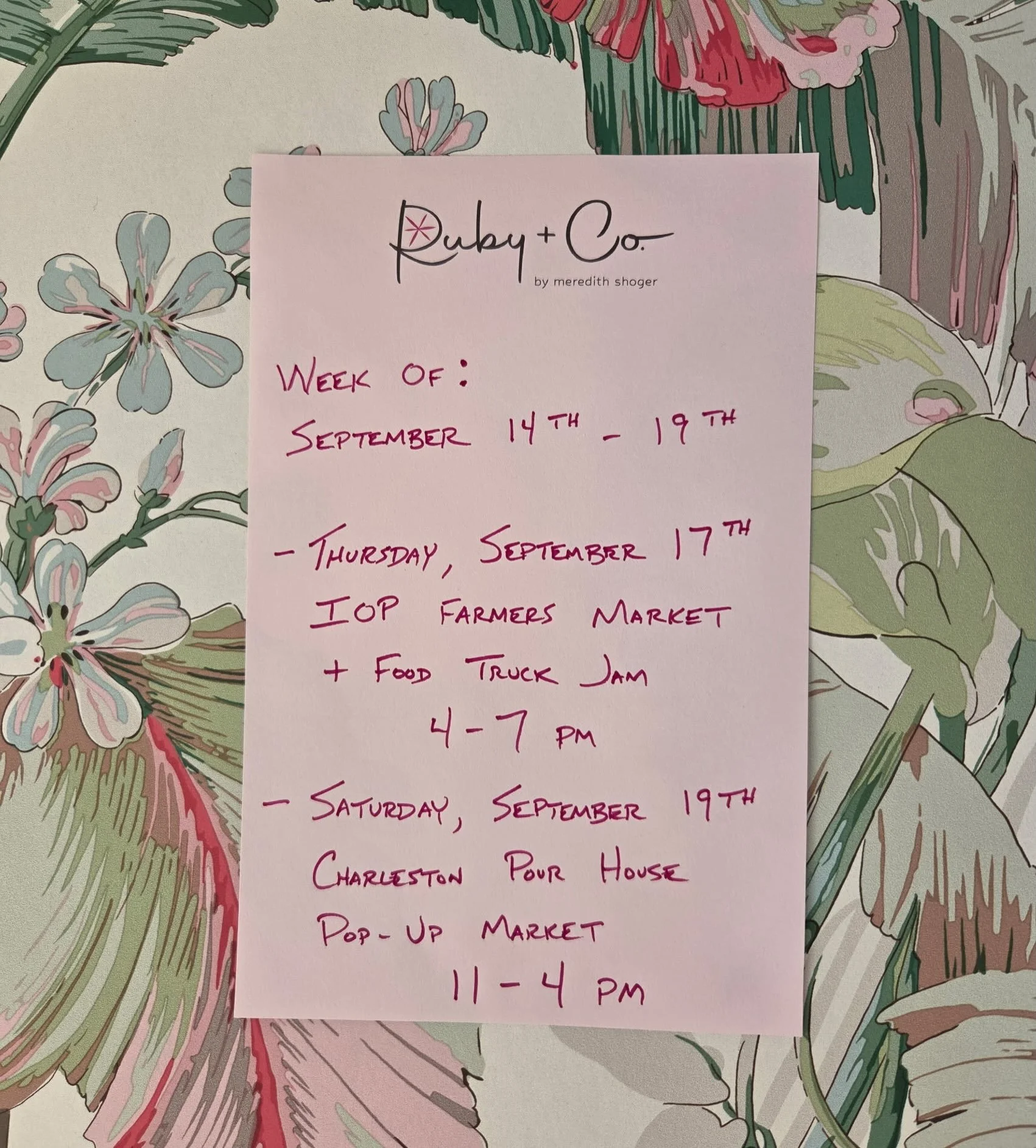 Where to find our outdoor jewelry store this week! #madeincharleston #femaleownedbusinesses #finejeweley #charlestonsc #colorfuljewelry