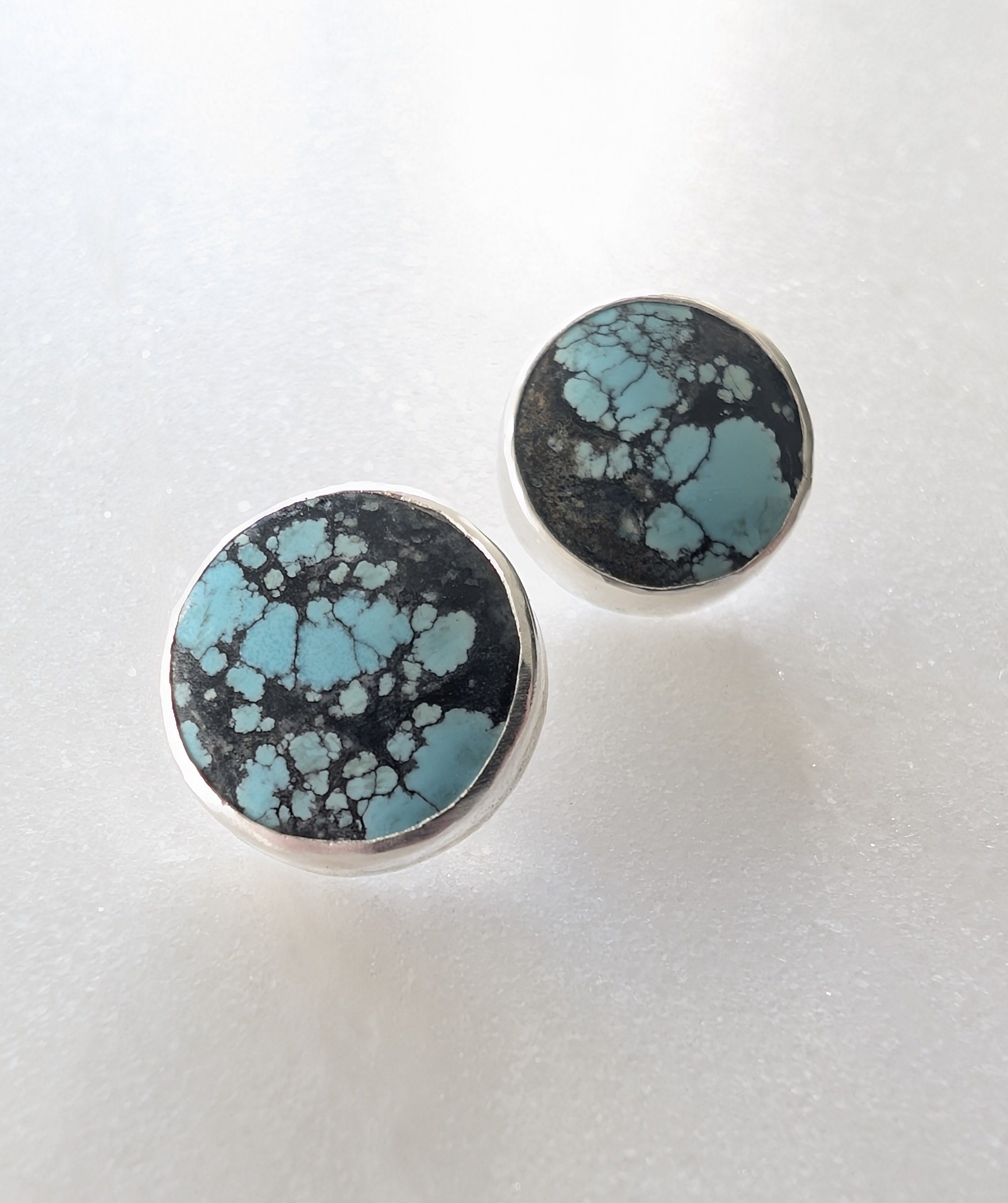 Yungai Turquoise Bezel Stud Earrings