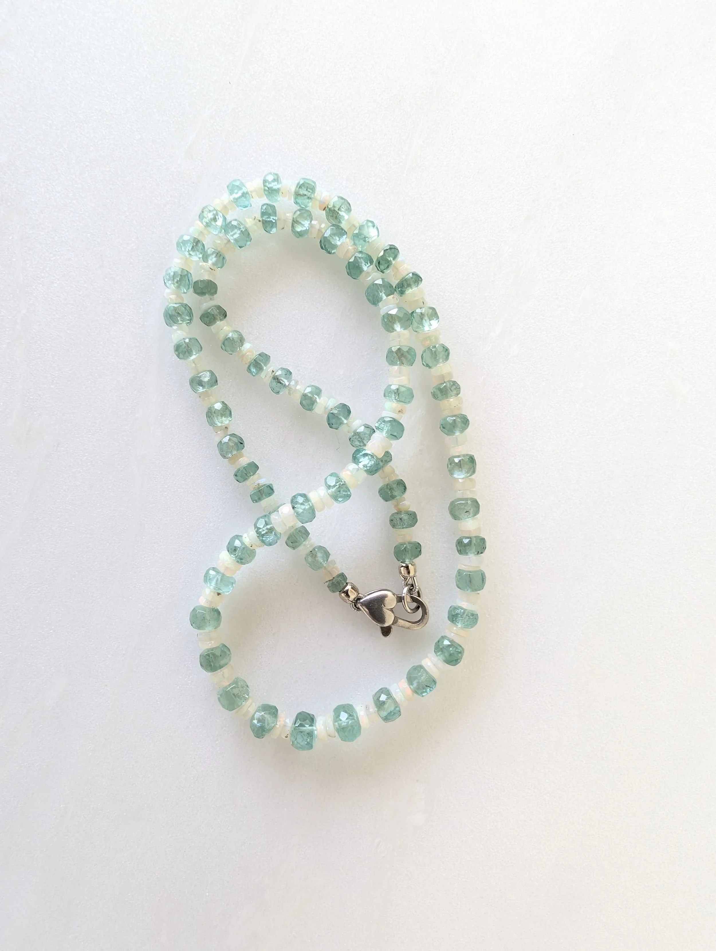 Green Apatite and Opal Necklace
