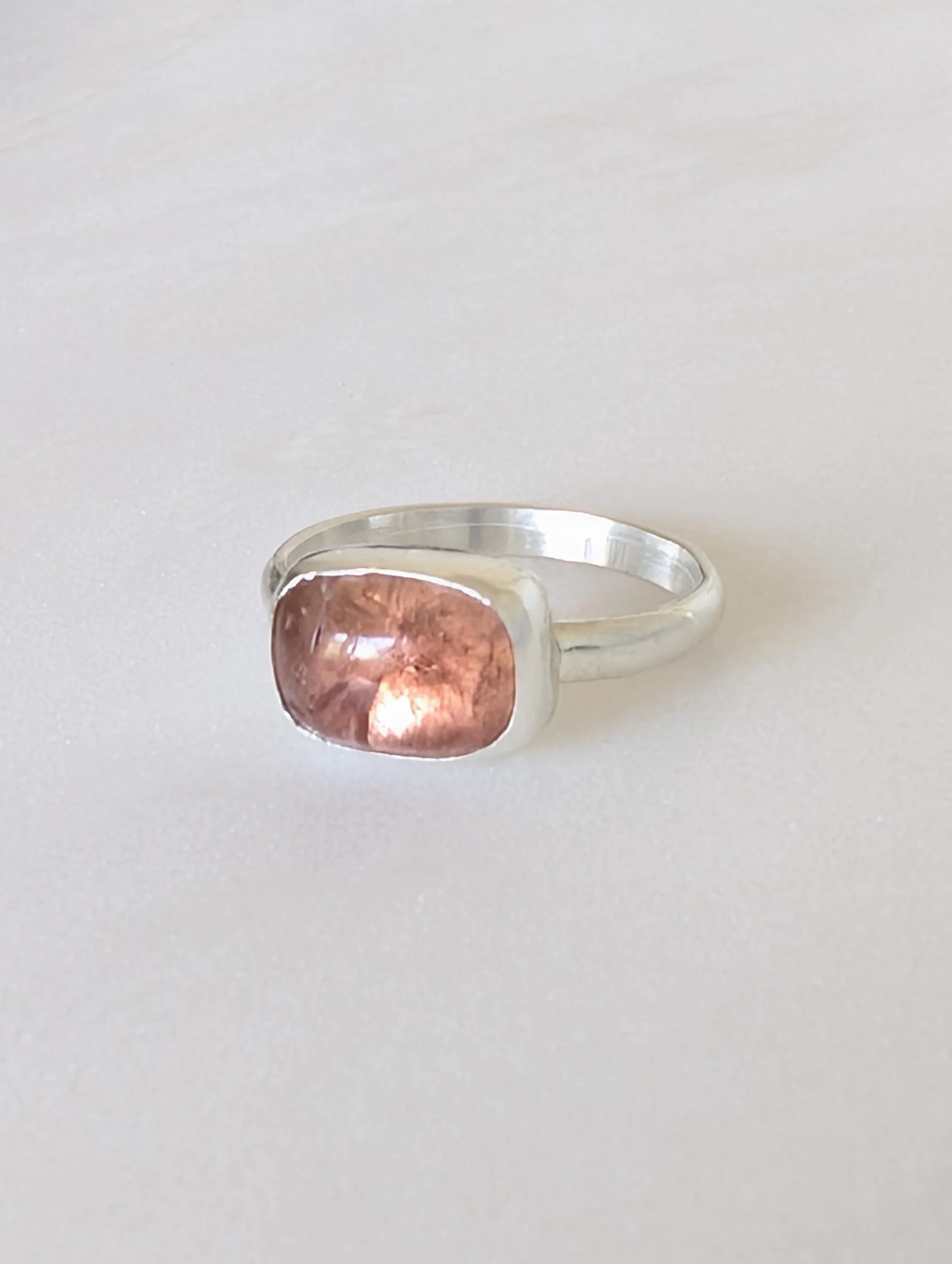 Sterling Silver Bezel Set Imperial Topaz Ring