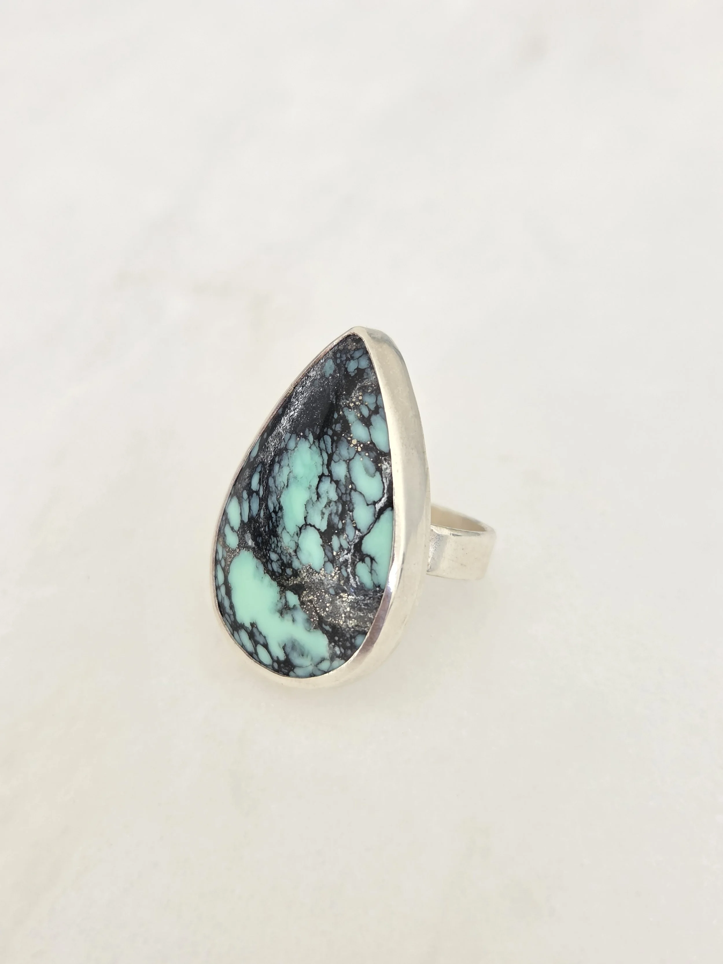 Sterling Silver Bezel Set Persian Variscite Ring