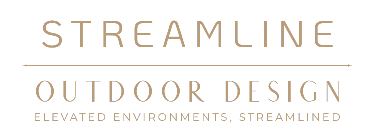Text logo for Streamline Outdoor Design, with the tagline 'Elevated environments, streamlined'.