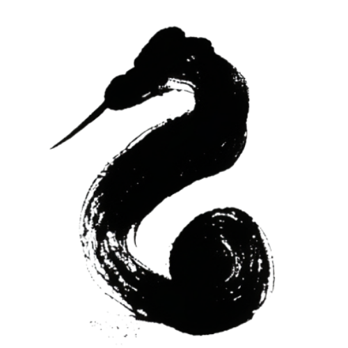Silhouette of a seahorse in black and white.