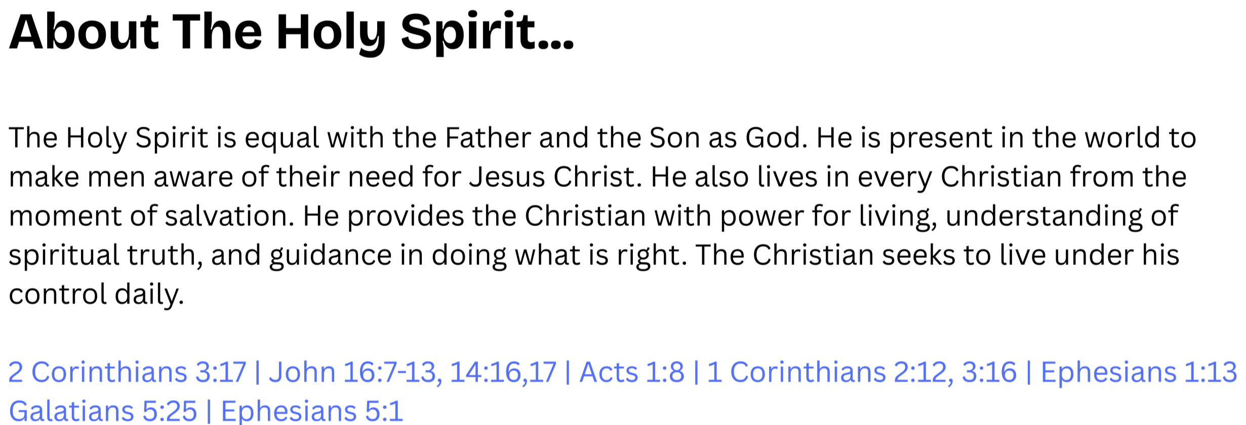 Bible verse references in blue text on a black background.