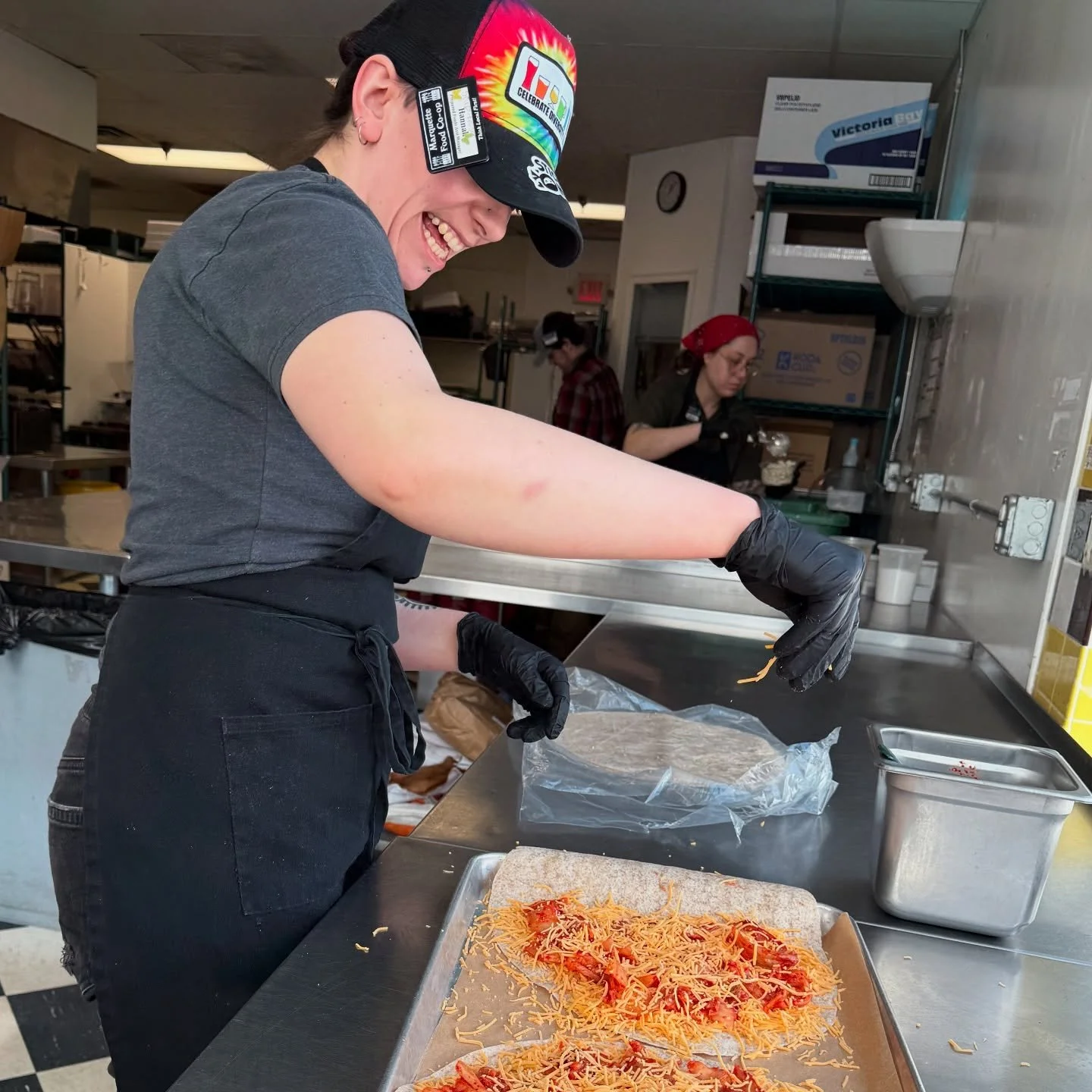 Hannah making kimchi quesadilla.jpg