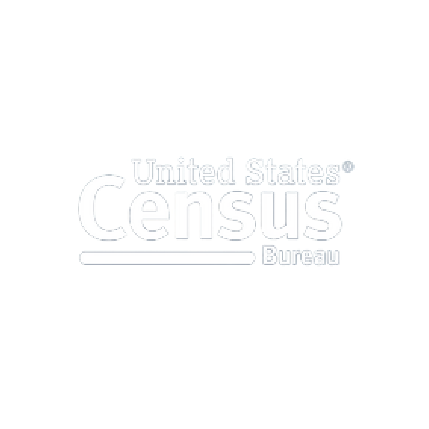 The logo of the United States Census Bureau with the words 'United States Census Bureau' in white, stylized text on a black background.