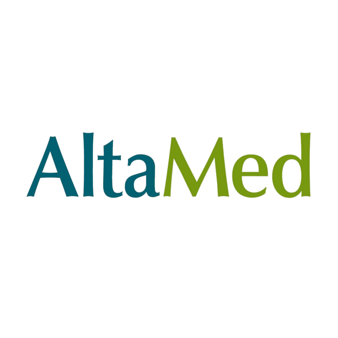 Altamed logo in blue and green text with a yellow background.