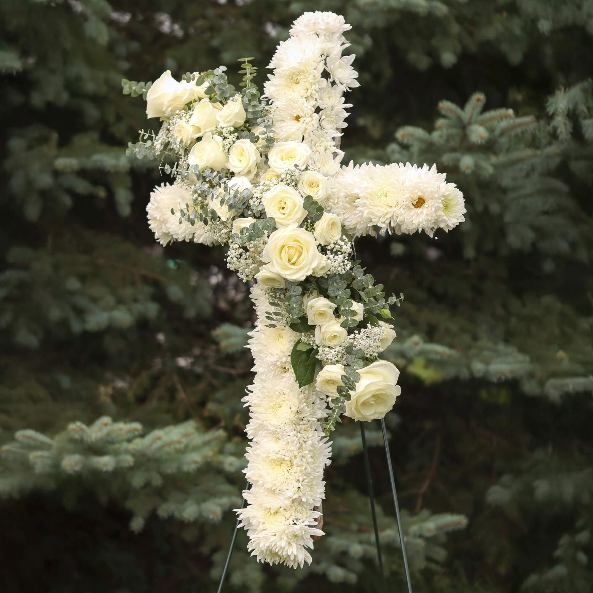 Bloom & Branch White Floral Cross