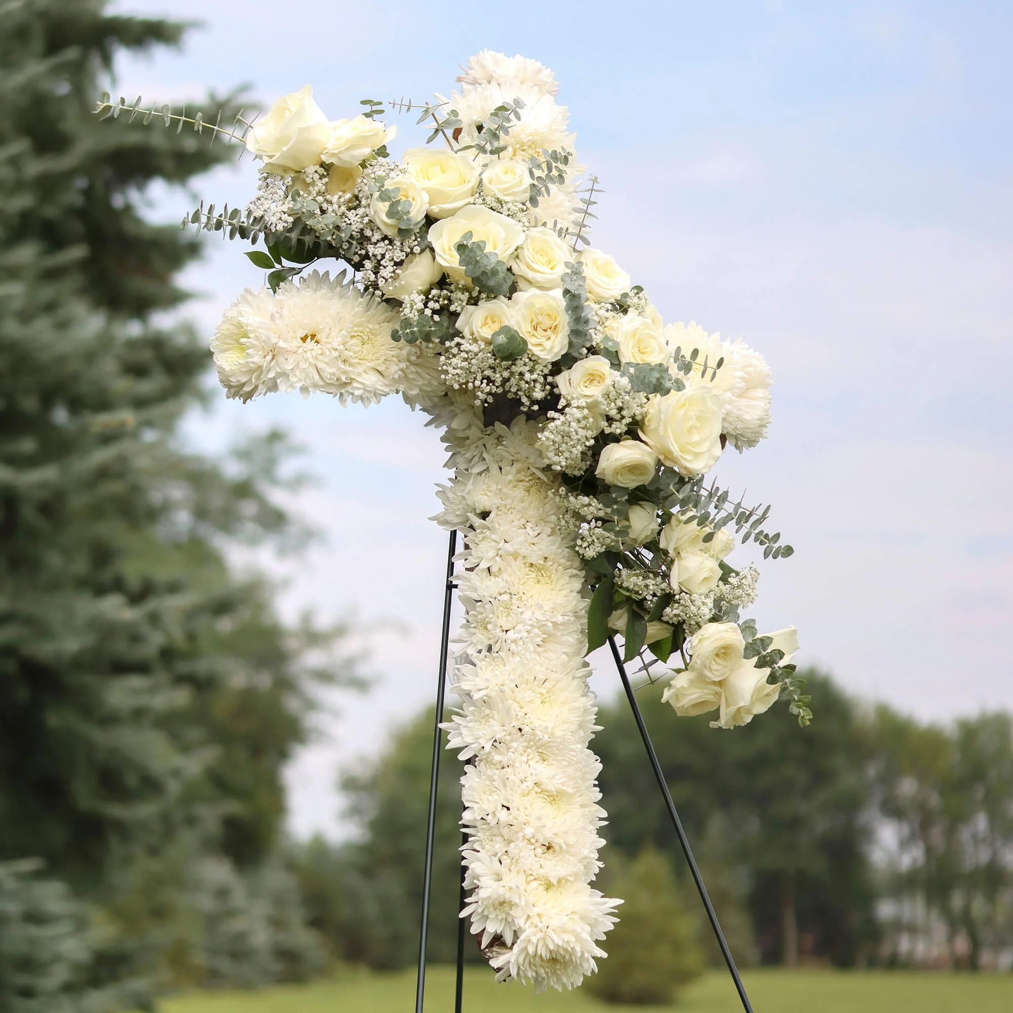 Bloom & Branch White Floral Cross
