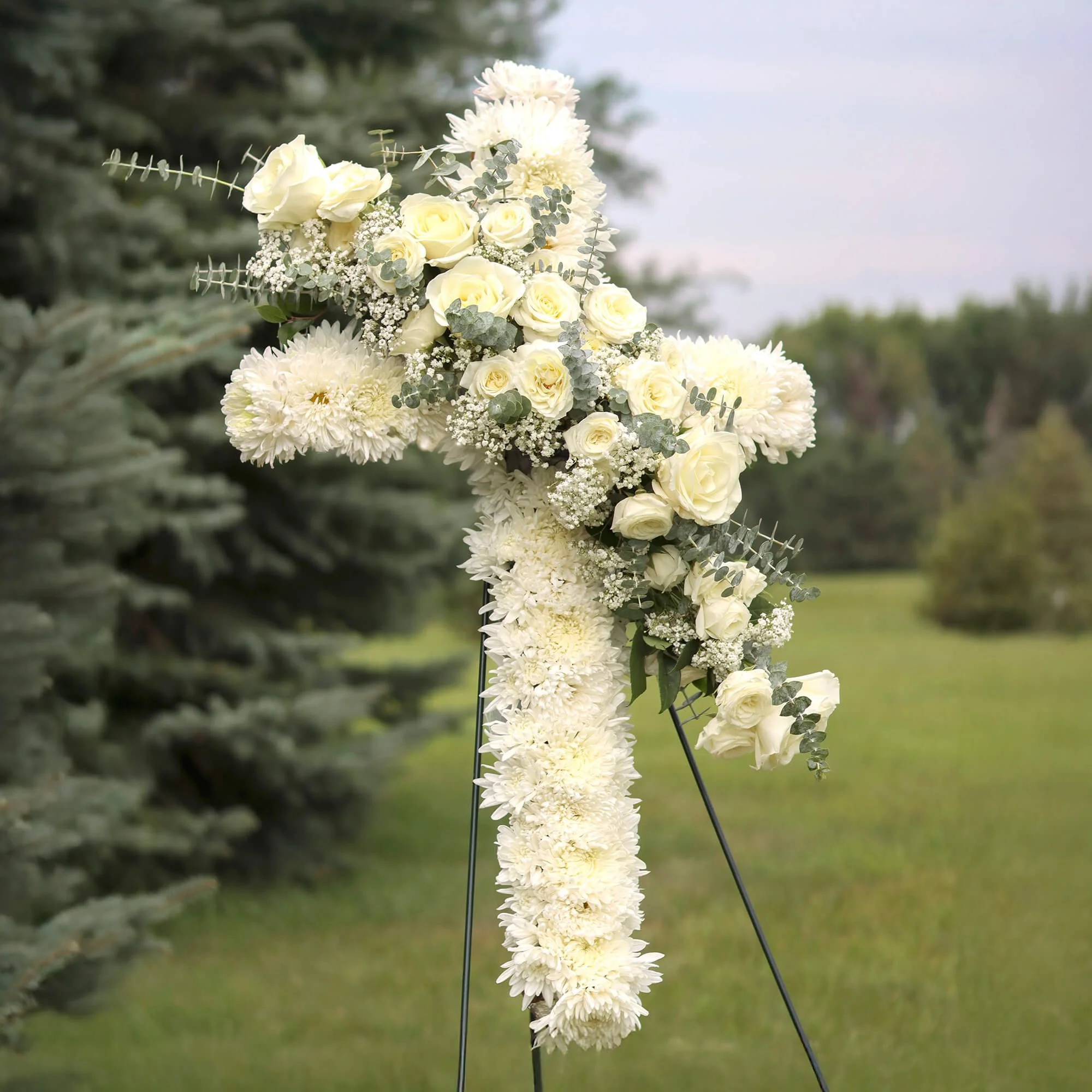 White Floral Cross
