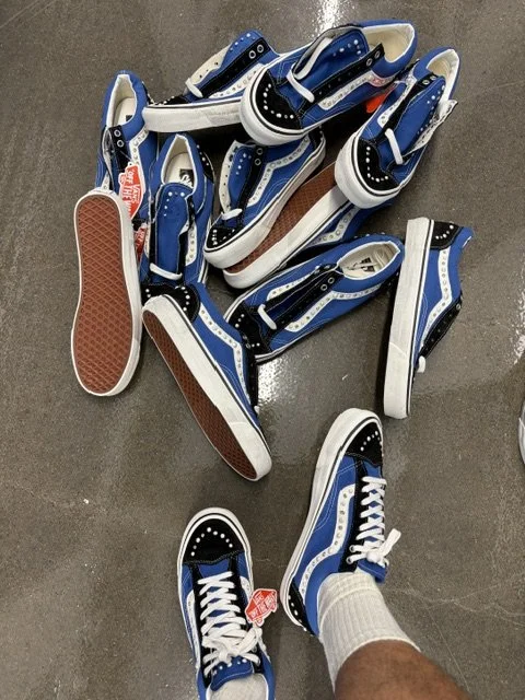 blue pearlized vans