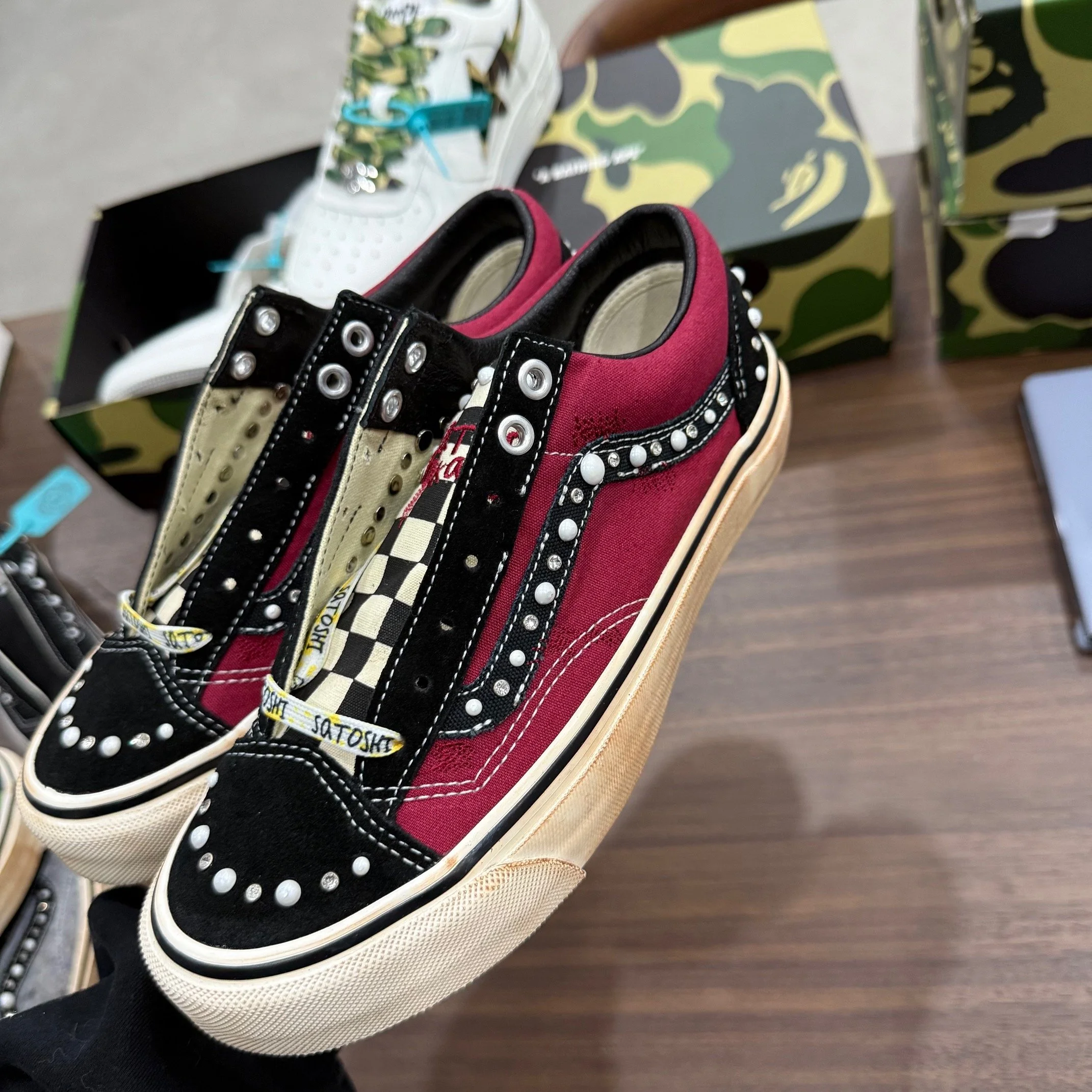 burgundy satoshi vans