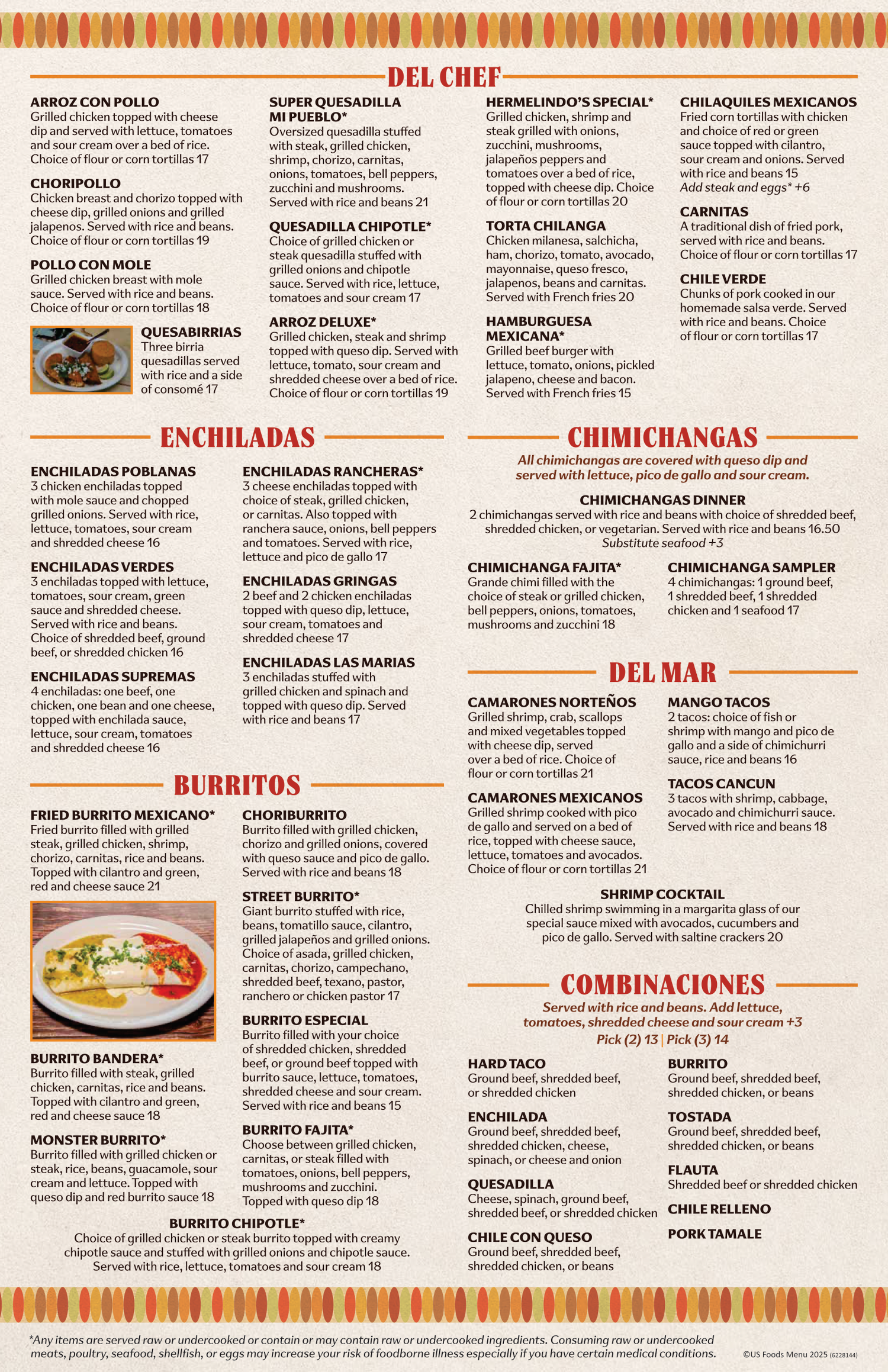 Us Menu Dinner Menu | Discover Delicious Mexican Dining - Order Today — mi ...