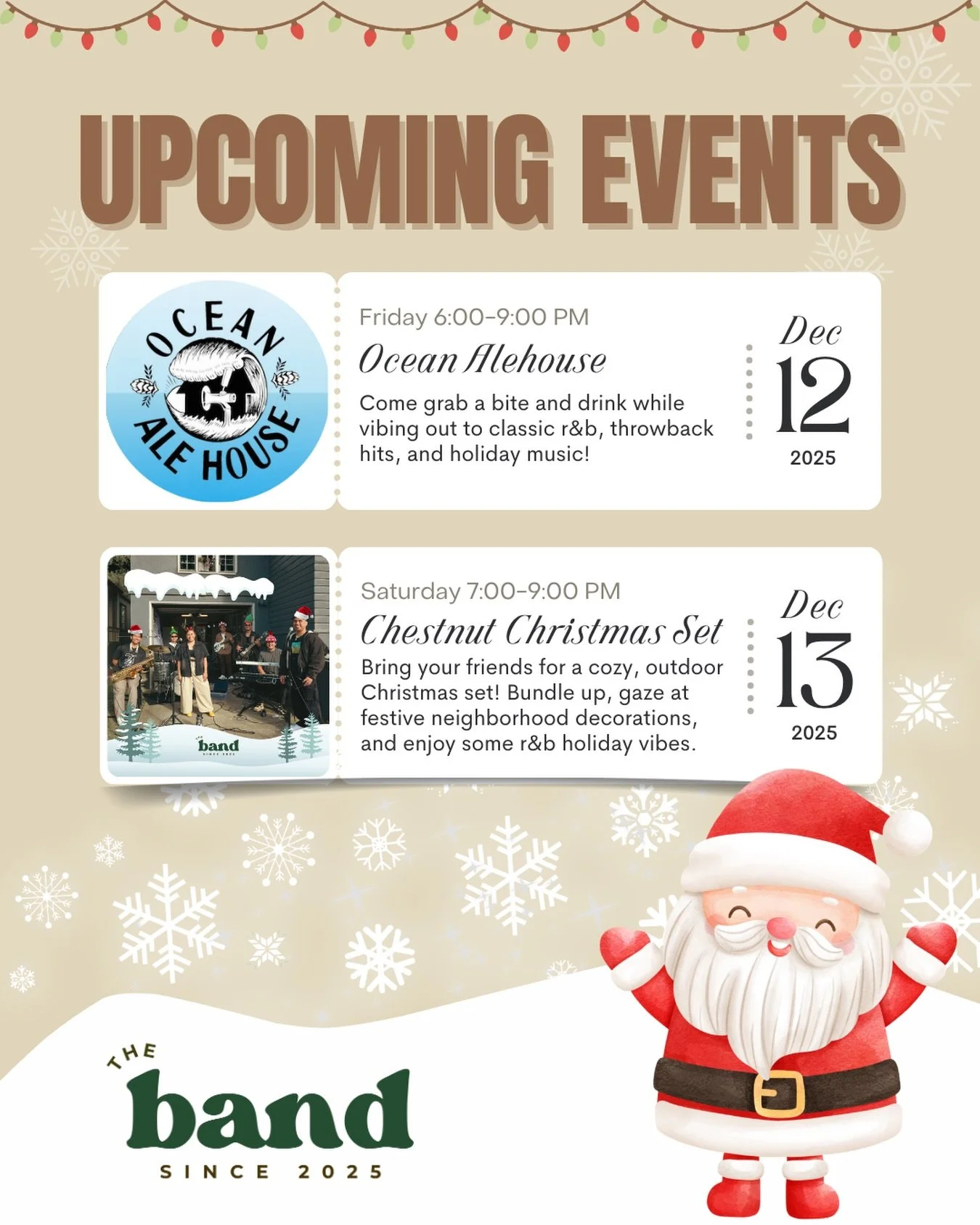 two chances to see us this weekend!
✨ tonight 6-9 pm at @oceanalehousemusic
✨ saturday 7-9 pm at 531 woodside ct, south san francisco - rsvp at our link in bio 

we&rsquo;re bringing classic r&amp;b hits with some holiday songs thrown into the mix. l