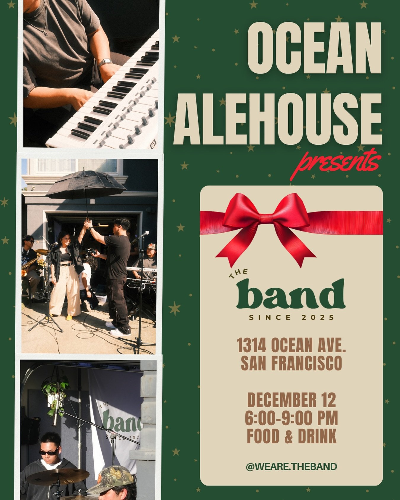looking for friday night plans? come grab a bite or drink at @oceanalehousemusic tomorrow night! we&rsquo;ll be playing a few live sets from 6-9 PM - can&rsquo;t wait to see you there ❤️🍻

#theband #livemusic #coverband #sfmusic #sanfrancisco #music
