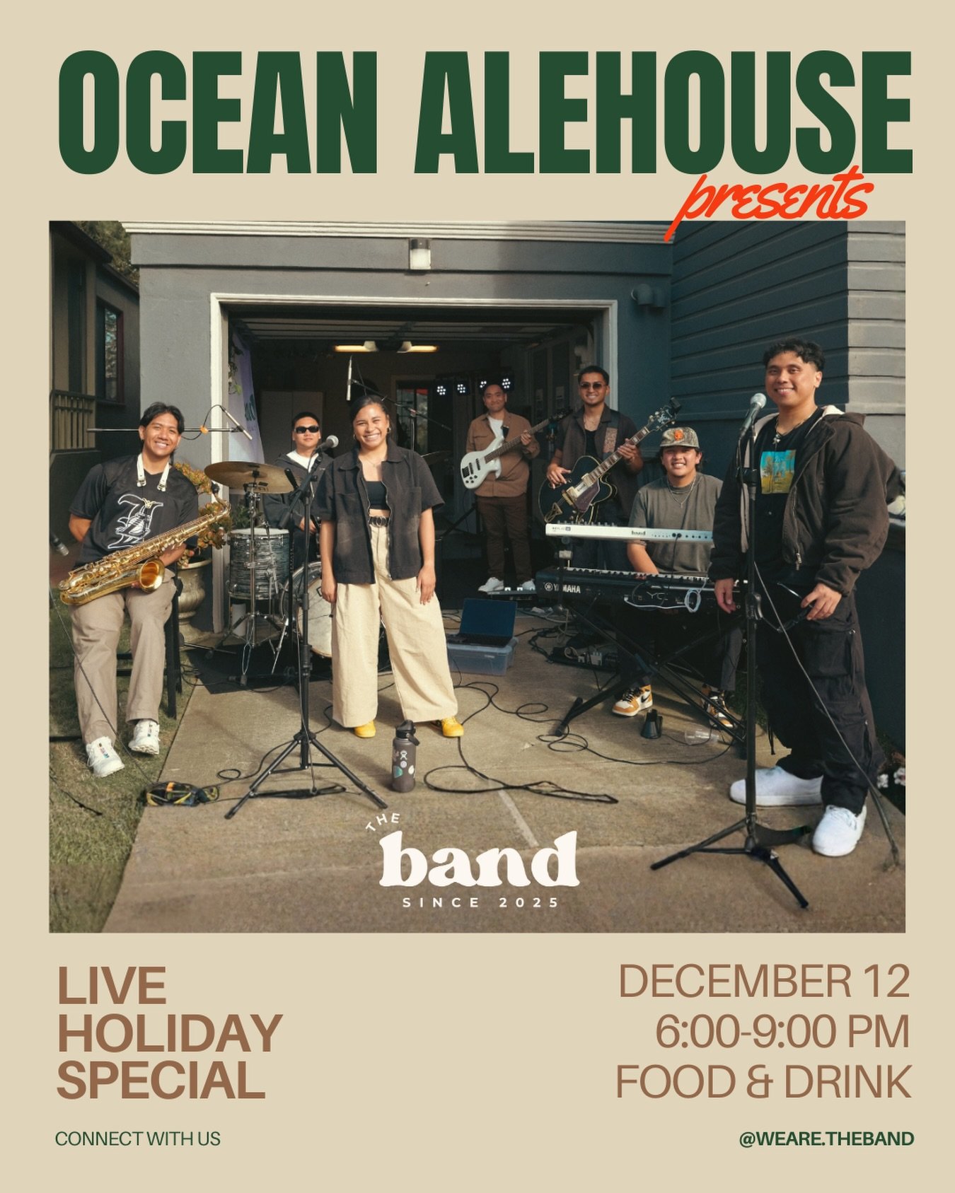 the band is excited to bring rnb, slow jams, and holiday vibes to ocean alehouse next friday, december 12 from 6&ndash;9pm! 🎄

come cozy up with some great food &amp; drinks and enjoy a few festive live sets from us. we can&rsquo;t wait to see you t