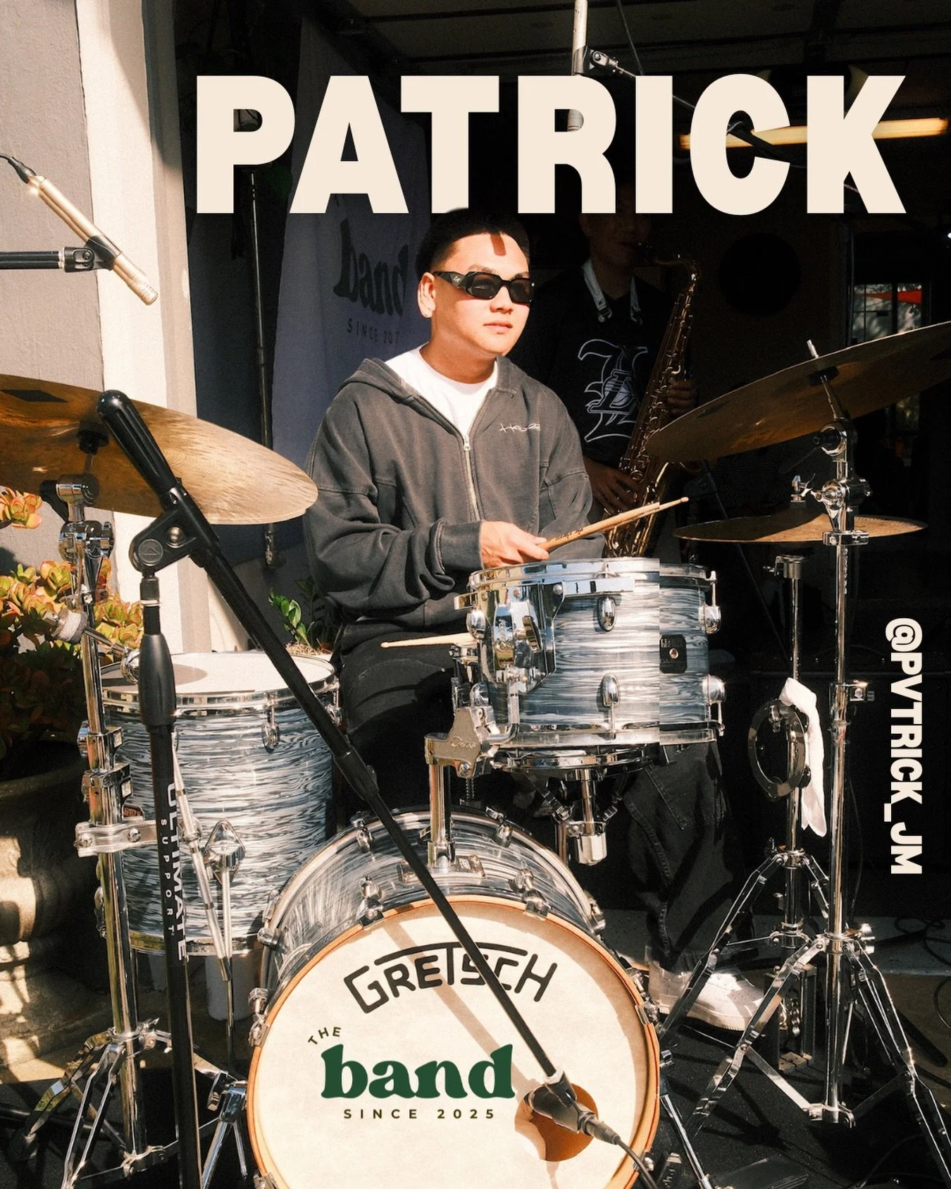 🎶 MEET THE BAND: PATRICK 🥁

What&rsquo;s up y&rsquo;all! Music has always been a big part of my life. When I was a youngin, I would play on pots and pans with wooden spoons, so my grandpa bought me my first drum set when I was five. I grew up playi