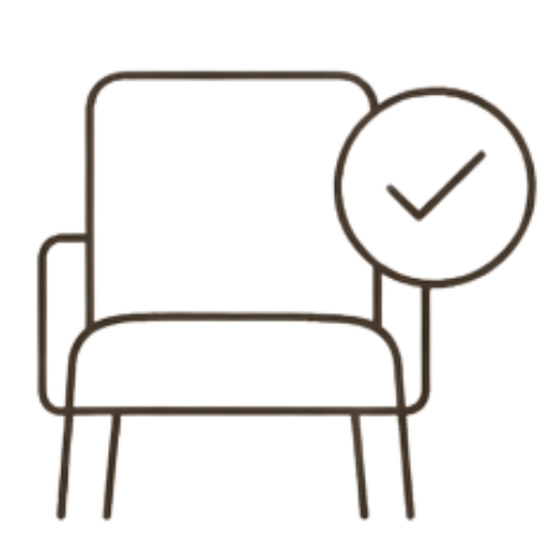 Geometric drawing of an outline square with sections divided by vertical, horizontal, and circle lines.