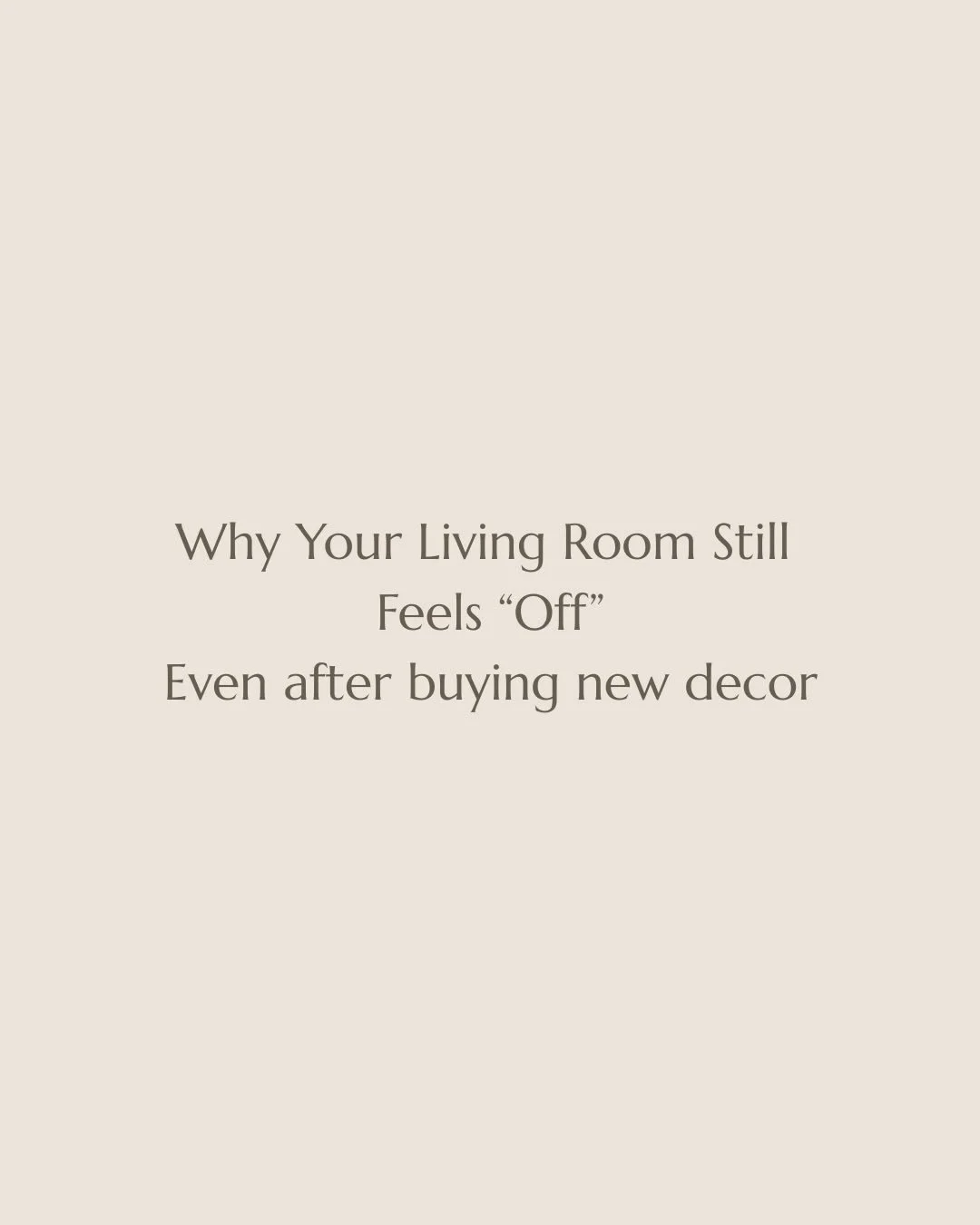 Design is about clarity.

Most living rooms feel &ldquo;off&rdquo; not because they lack decor, but because they lack structure.

Scale. Layering. Contrast.

When those three align, a space starts to feel intentional.

If your room feels almost there