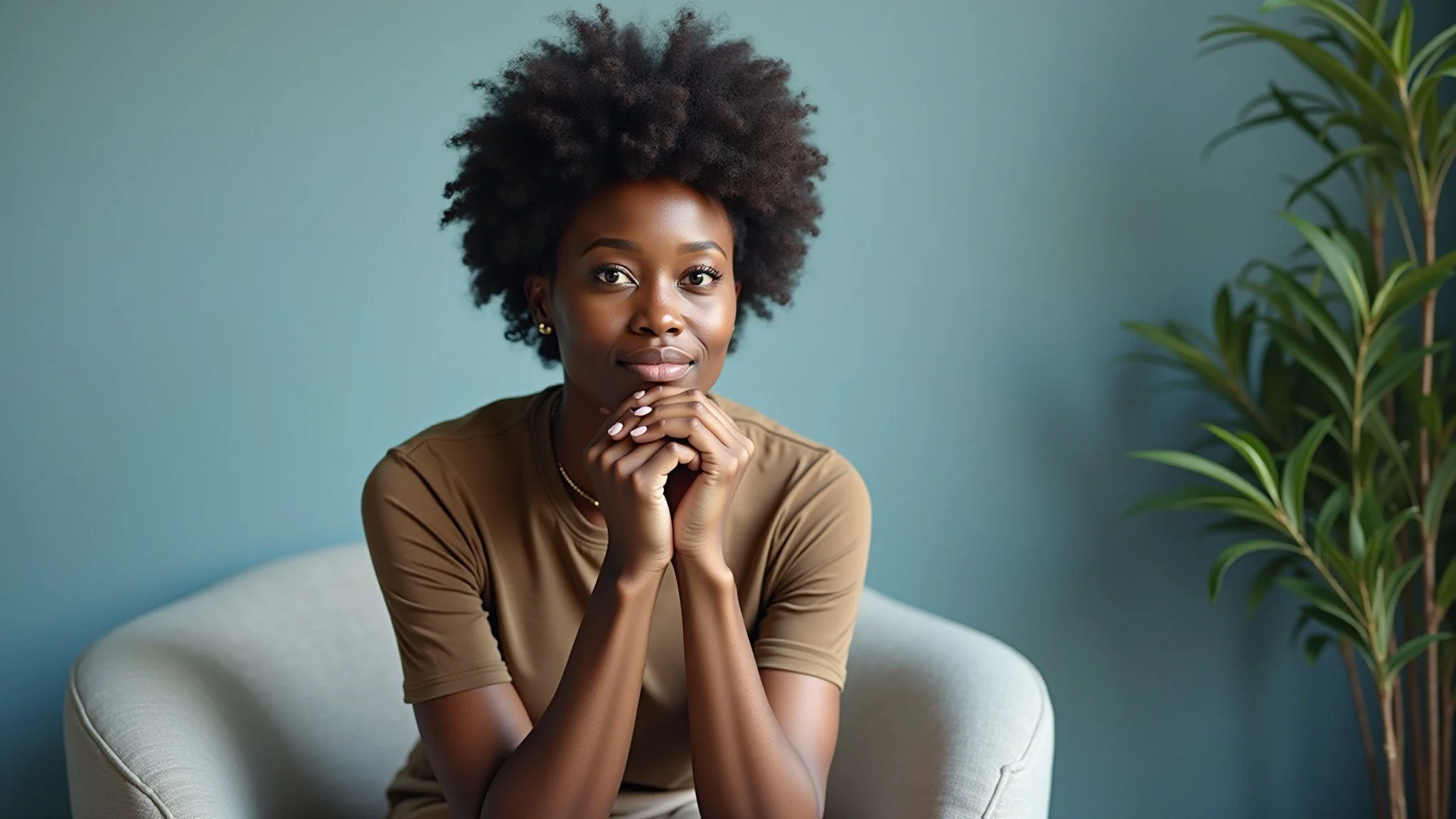 Professional woman reflecting thoughtfully, representing workplace uncertainty and the need for clarity before making decisions.