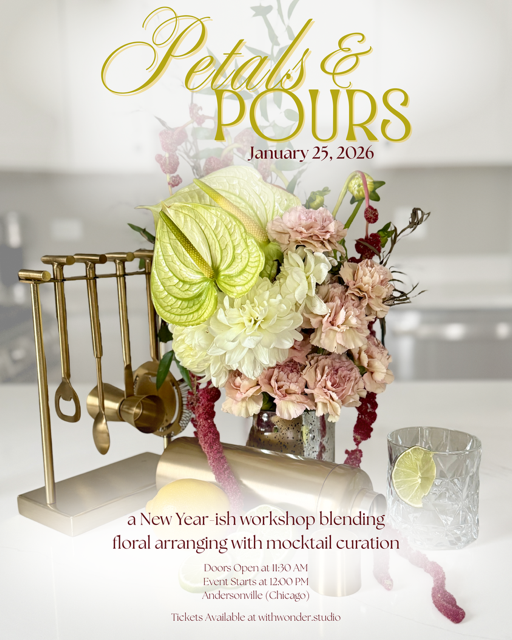 Petals & Pours: a flower arranging & mocktail workshop