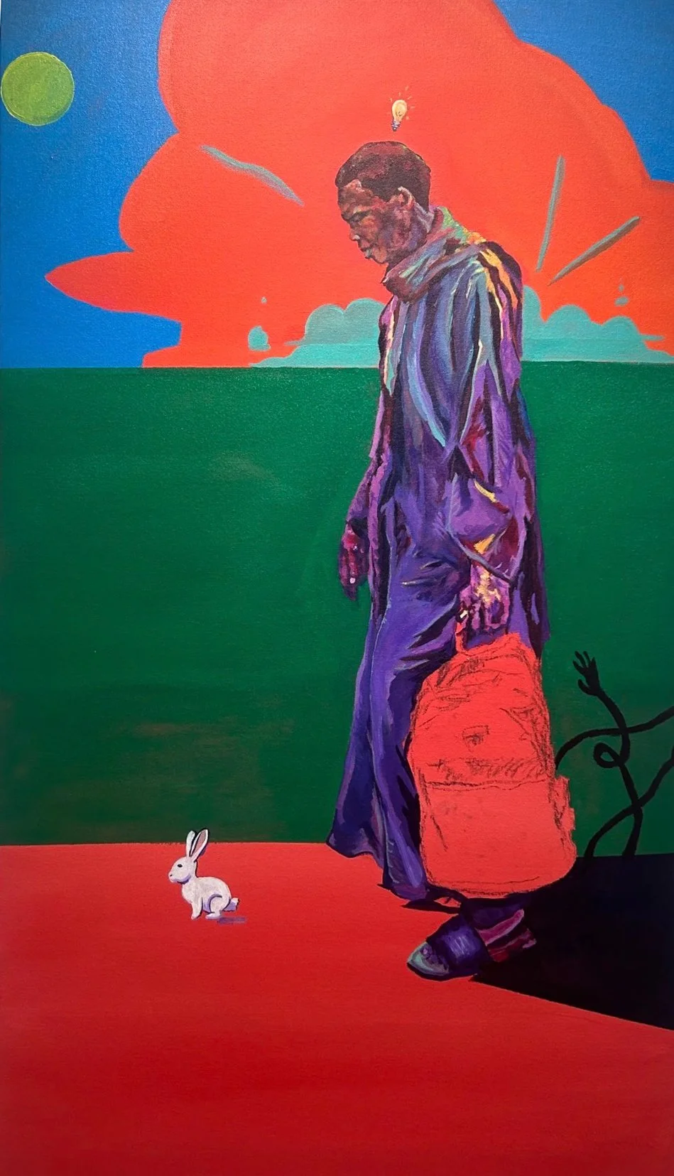 Escape the Algorithm, 27.5'' x 47'', acrylic on canvas, 2025