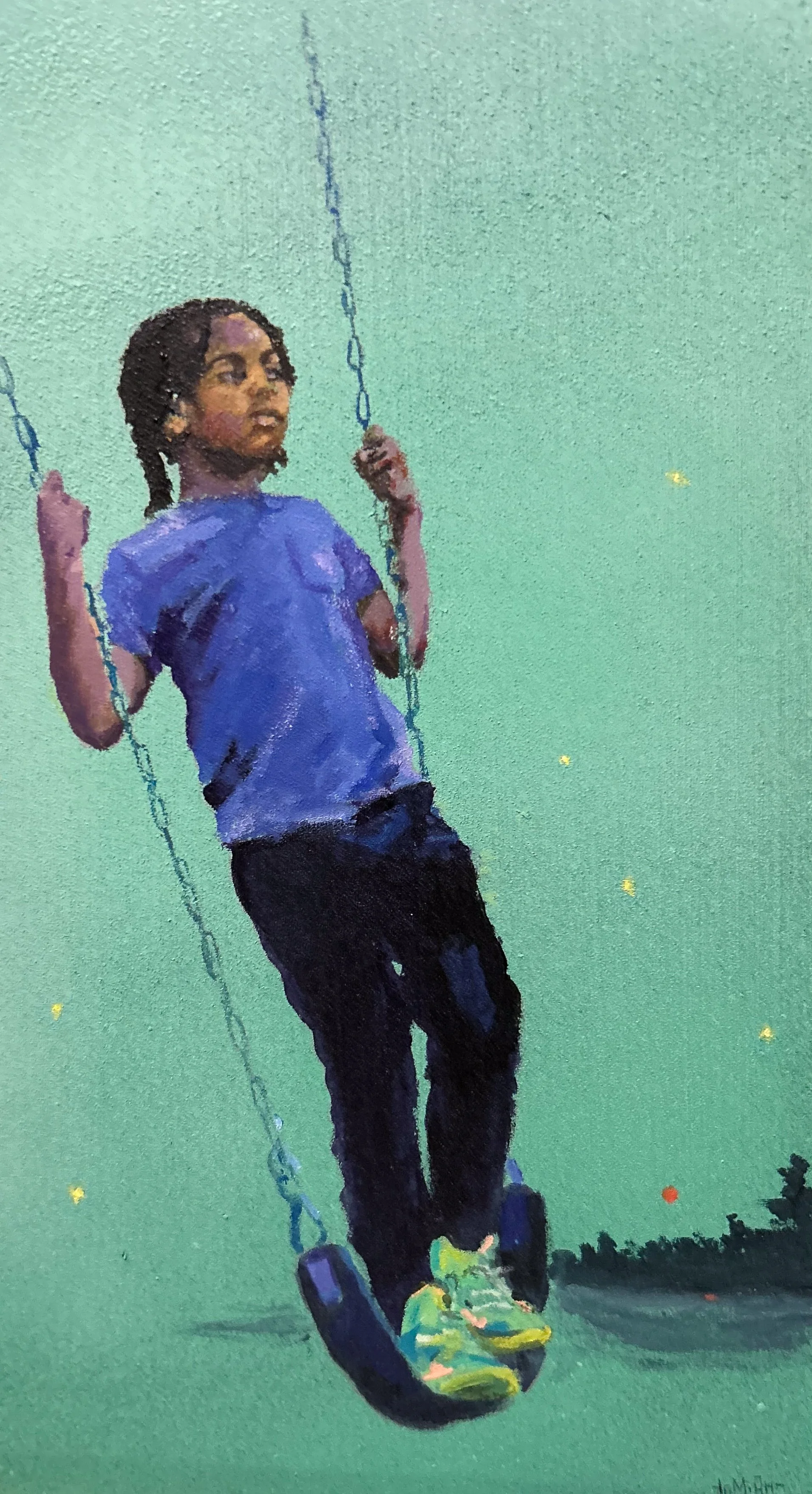 Mystic Summer, acrylic on wood panel 2024