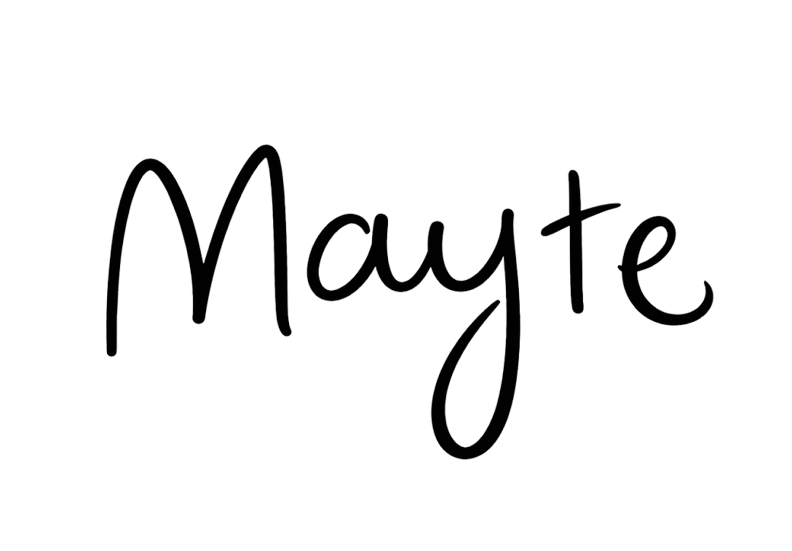 Texto que dice 'Mayte' en letras con estilo de escritura a mano