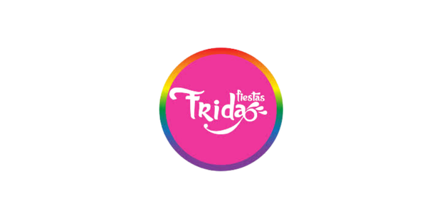 Logotipo con círculo rosa y borde de arcoíris que dice 'Tribute' en letras rosadas.