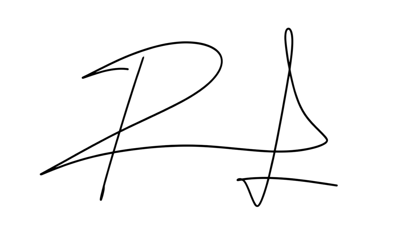 Firma en neón blanco en fondo negro