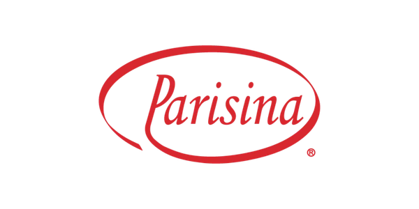 Logotipo de Parísina en color rojo y negro.