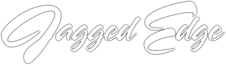 Stylized cursive text that reads 'Jagged Edge' with a black shadow effect.