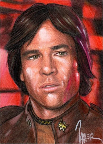 Sketch Card CAPTAIN APOLLO. Richard Hatch. BSG