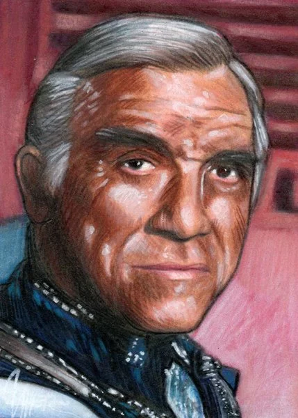 Sketch Card ADAMA. Lorne Greene. BSG