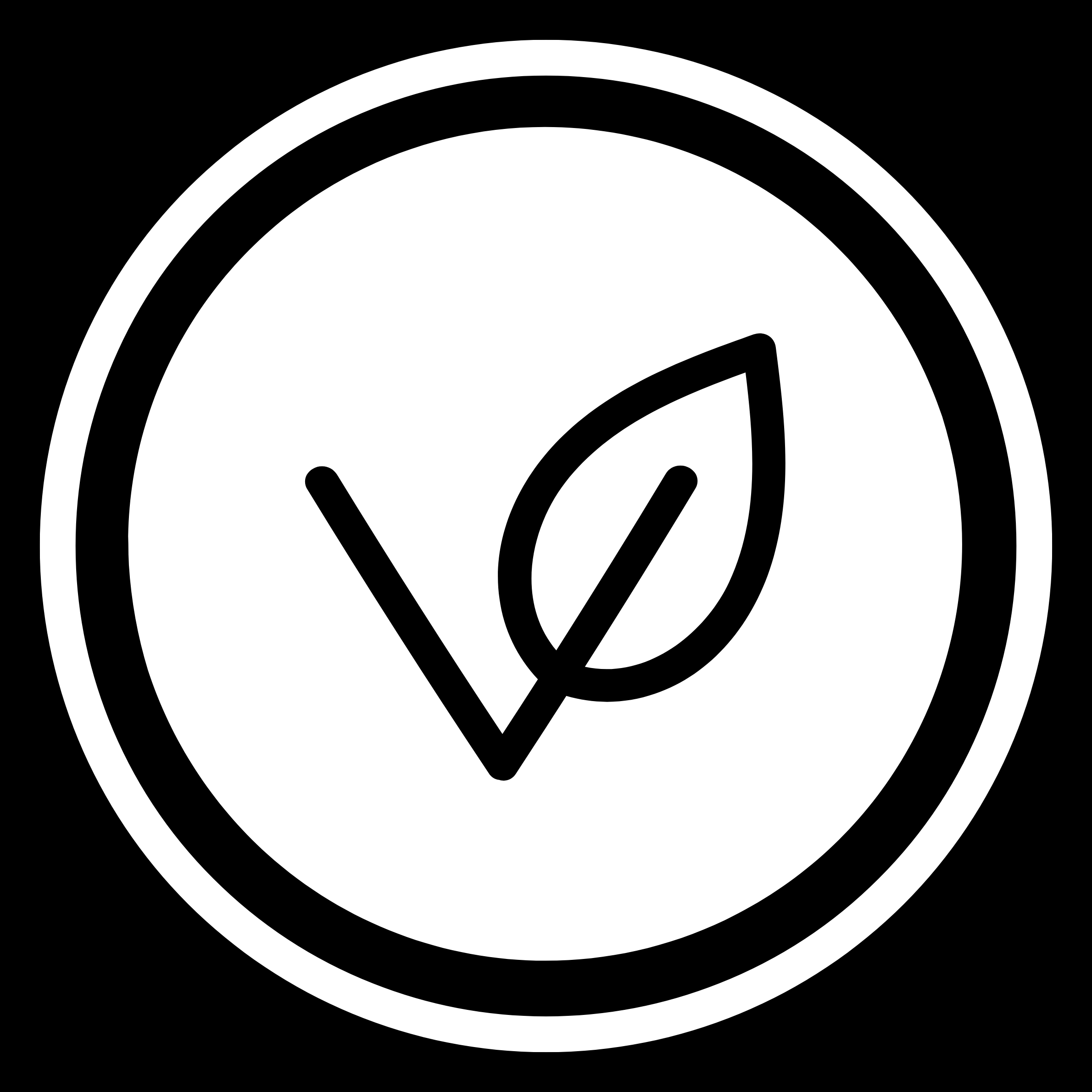 Black background with a white circular logo featuring a stylized eye in the center surrounded by concentric circles.