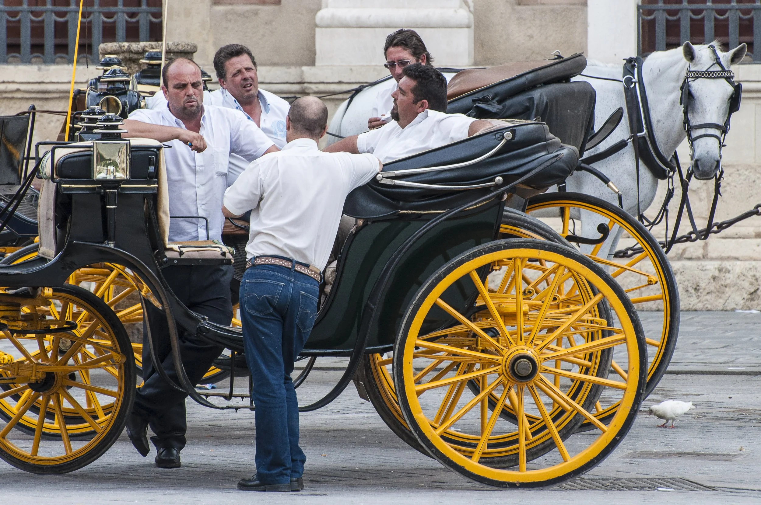 Cocheros en Sevilla.