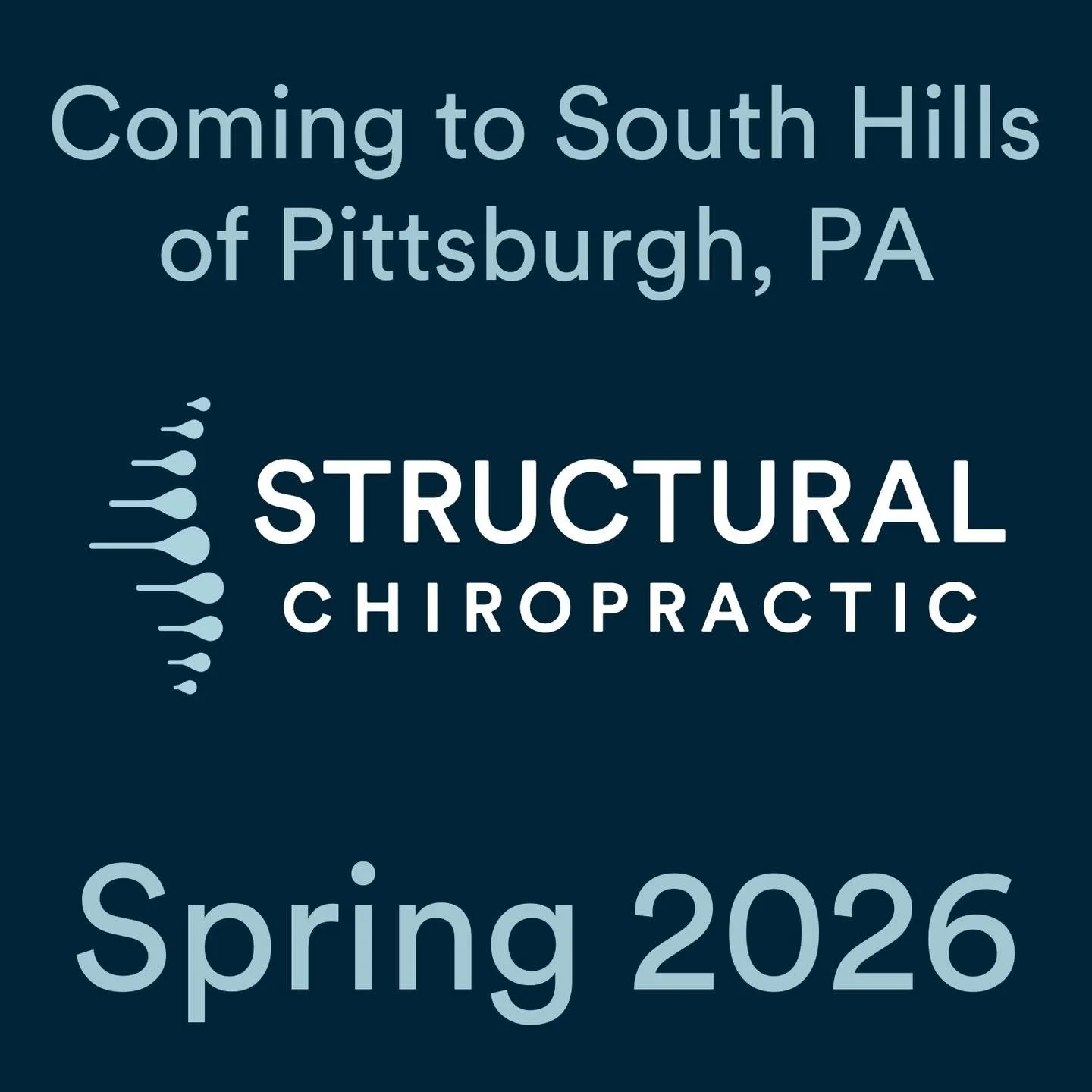 ANNOUNCING: Structural Chiropractic Opening Spring 2026 in South Hills 

We&rsquo;re bringing Precision Structural Correction to the Pittsburgh area - an evidence-based approach that identifies and corrects underlying structural abnormalities of the 